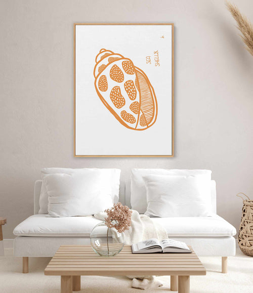 Sea Shell Tan By Anne Korako | Framed Canvas Art Print
