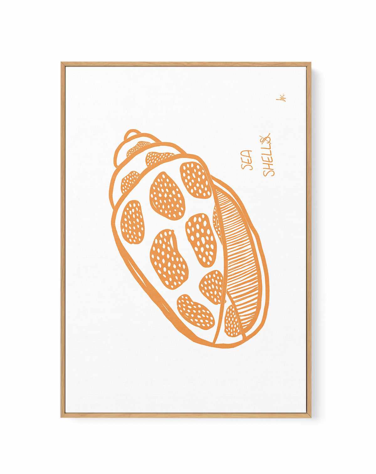 Sea Shell Tan By Anne Korako | Framed Canvas Art Print