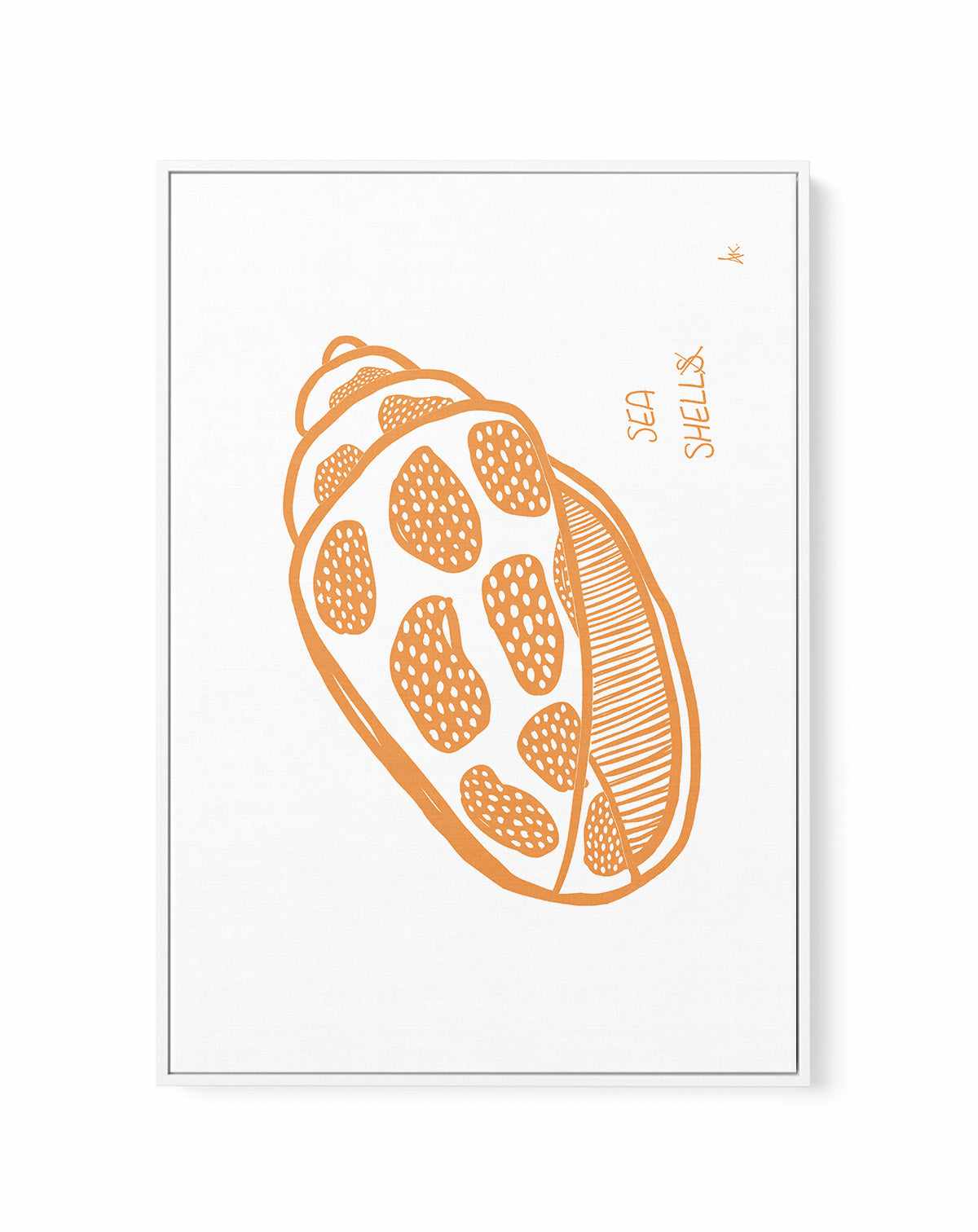 Sea Shell Tan By Anne Korako | Framed Canvas Art Print