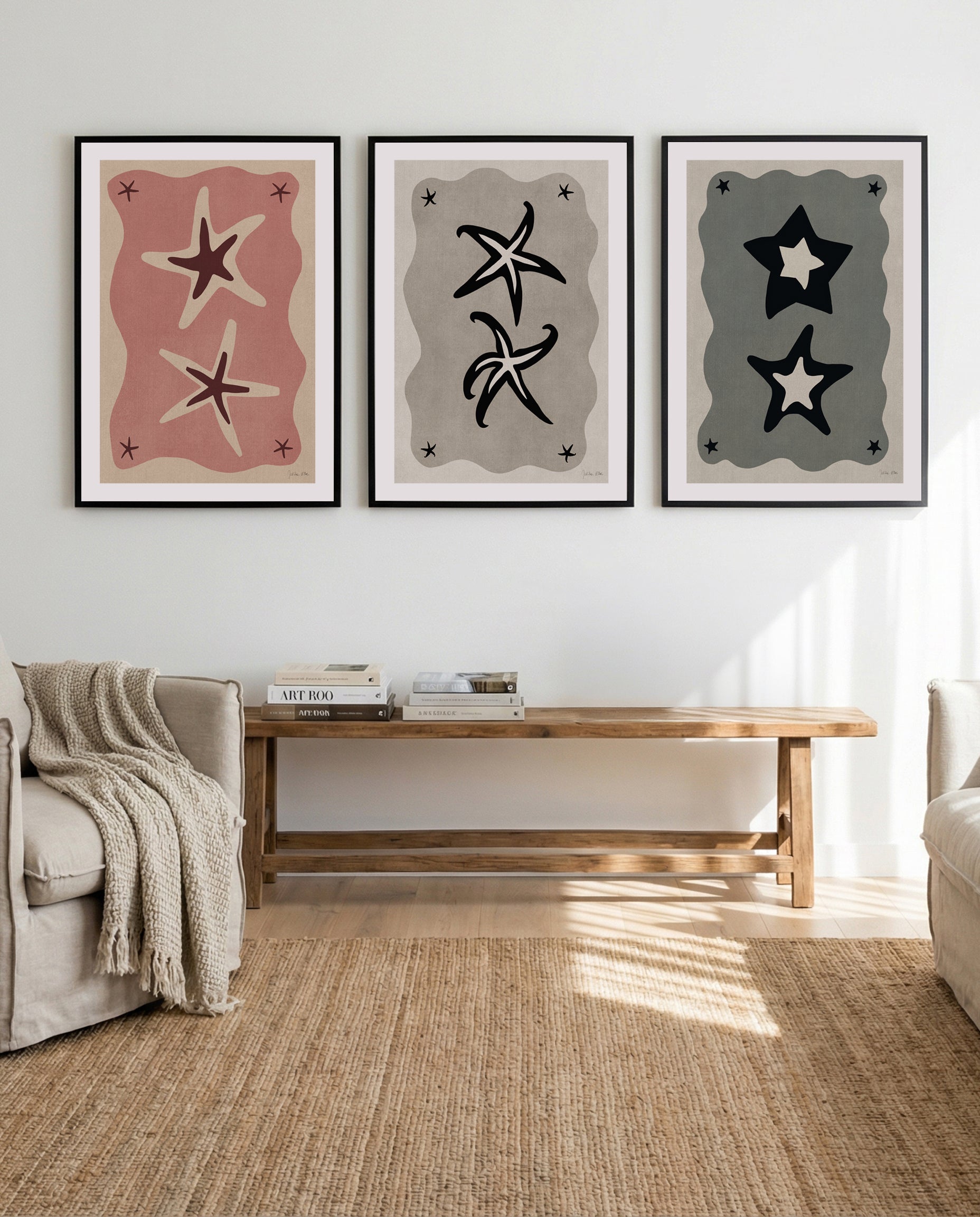 Sea Stars 01, 02 & 03 by Julita Elbe | 3 Piece Wall Art Set