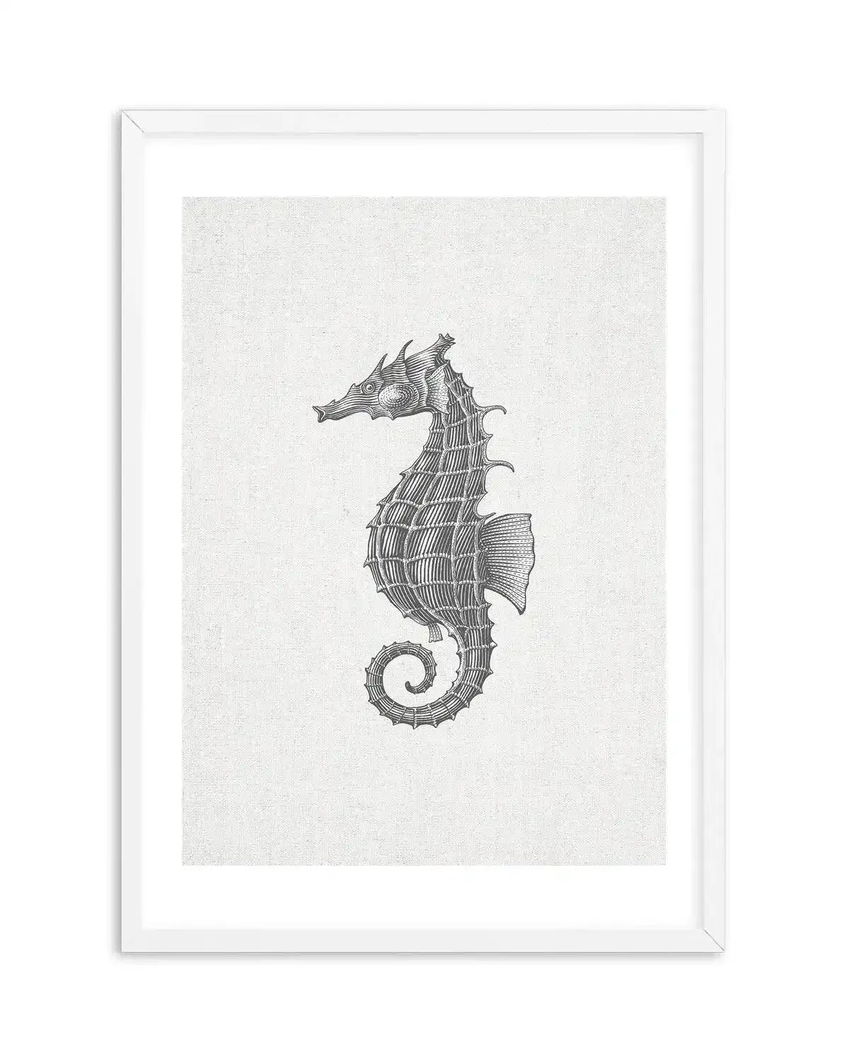 Seahorse on Linen Art Print-PRINT-Olive et Oriel-Olive et Oriel-A5 | 5.8" x 8.3" | 14.8 x 21cm-White-With White Border-Buy-Australian-Art-Prints-Online-with-Olive-et-Oriel-Your-Artwork-Specialists-Austrailia-Decorate-With-Coastal-Photo-Wall-Art-Prints-From-Our-Beach-House-Artwork-Collection-Fine-Poster-and-Framed-Artwork