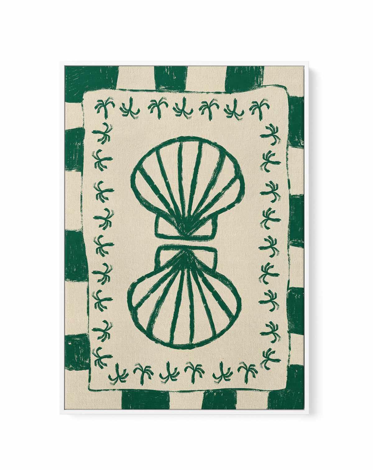 Seashell Symphony by Shatha Al Dafai | Framed Canvas Art Print from Olive et Oriel where you can shop wallpaper and artworks online