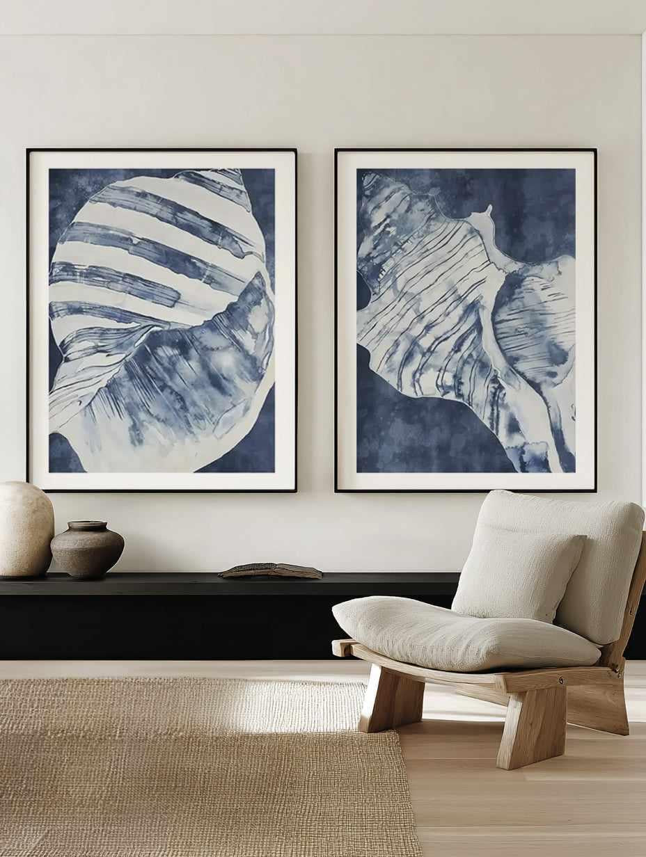 Seashell Luxe I & II Art Print Set of 2 | Matching Wall Art from Olive et Oriel where you can shop wallpaper and artworks online