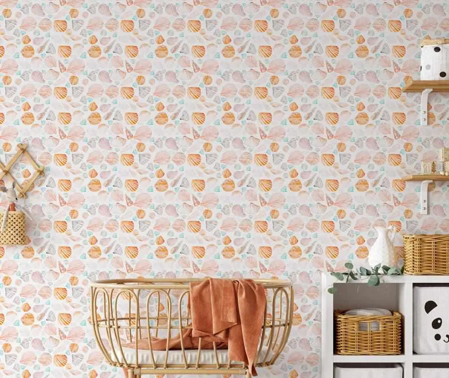 Seashells Wallpaper-Wallpaper-Buy Kids Removable Wallpaper Online Our Custom Made Children√¢‚Ç¨‚Ñ¢s Wallpapers Are A Fun Way To Decorate And Enhance Boys Bedroom Decor And Girls Bedrooms They Are An Amazing Addition To Your Kids Bedroom Walls Our Collection of Kids Wallpaper Is Sure To Transform Your Kids Rooms Interior Style From Pink Wallpaper To Dinosaur Wallpaper Even Marble Wallpapers For Teen Boys Shop Peel And Stick Wallpaper Online Today With Olive et Oriel