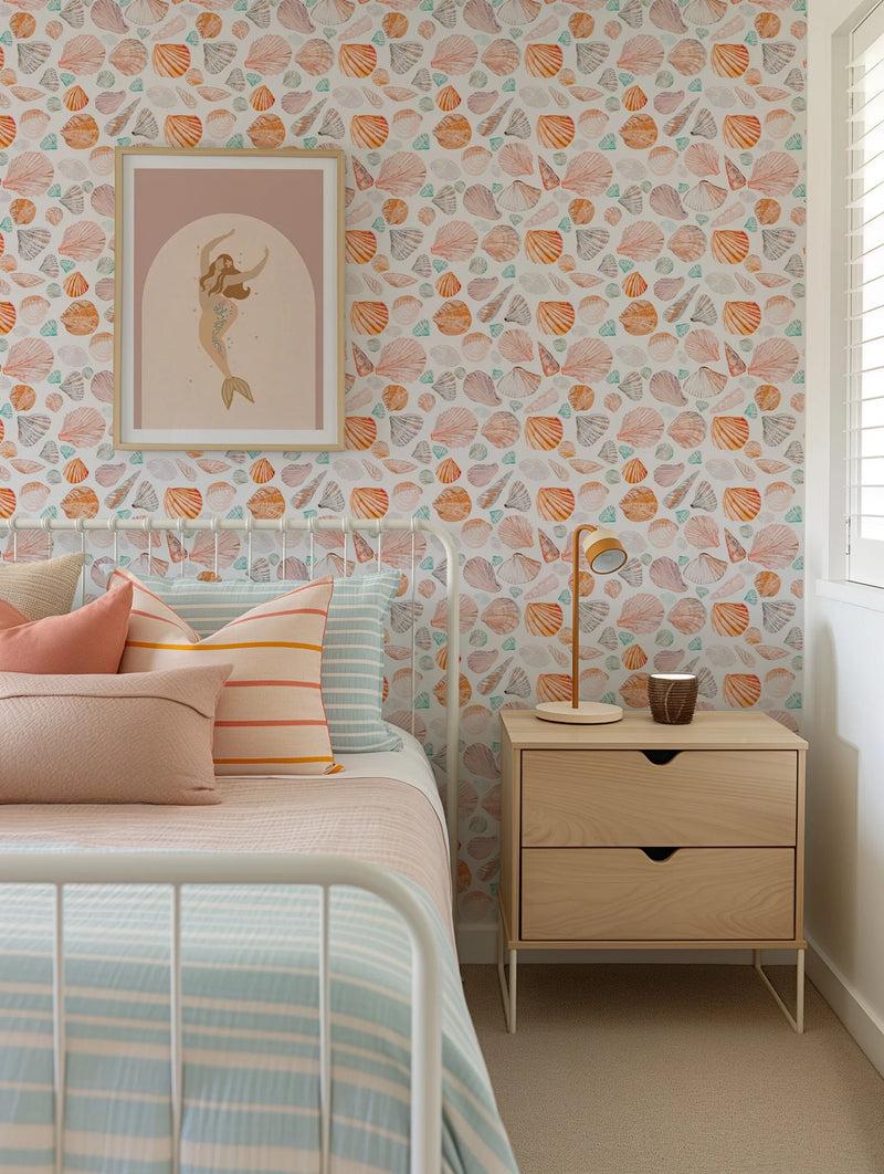 Seashells Wallpaper from Olive et Oriel where you can shop wallpaper and artworks online