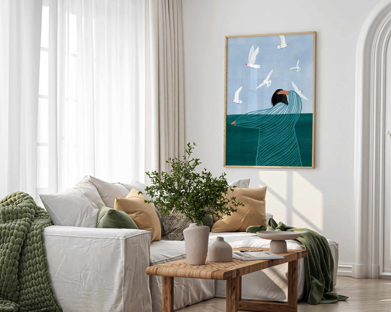 Seaside By Bea Muller | Art Print from Olive et Oriel where you can shop wallpaper and artworks online