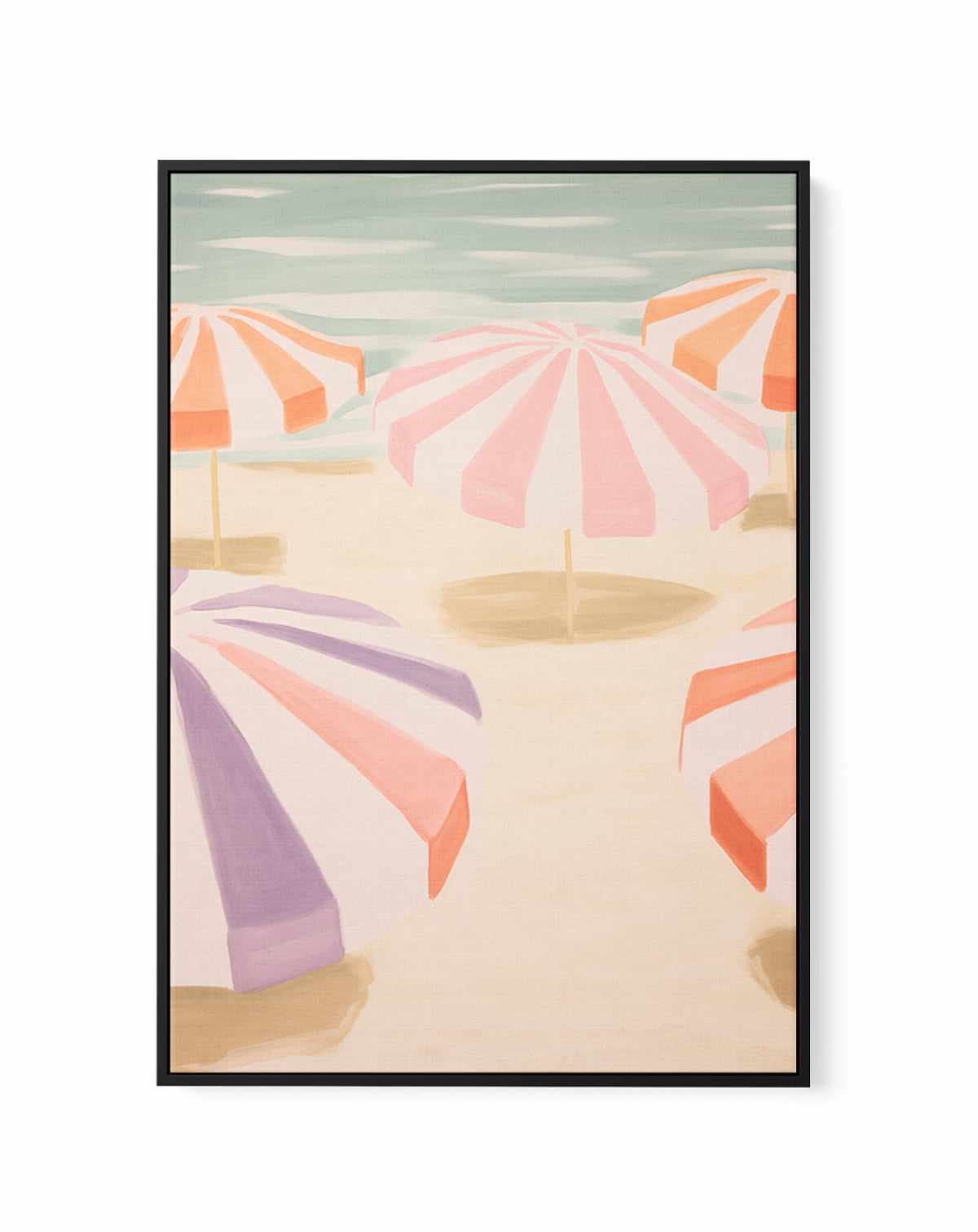 Seaside Stripes II | Framed Canvas Art Print