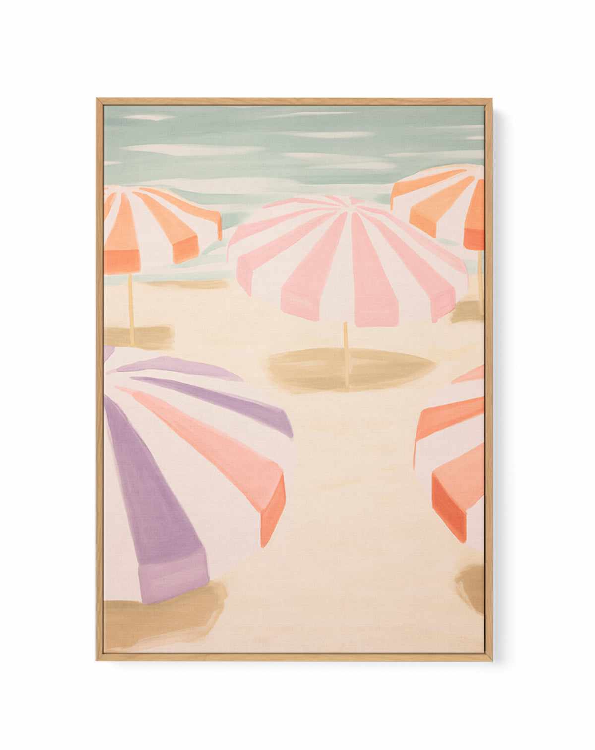 Seaside Stripes II | Framed Canvas Art Print