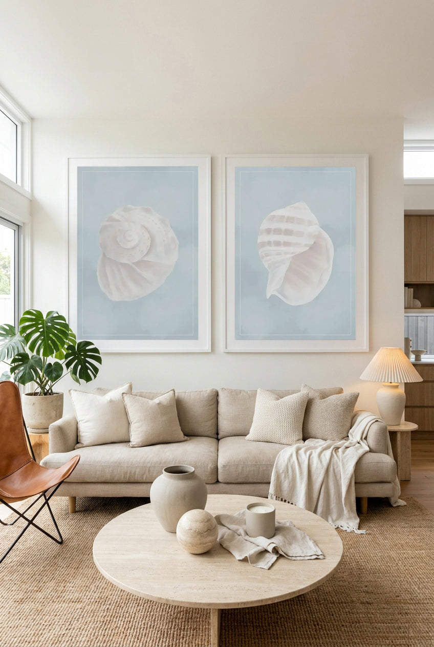 Seaside Shell I & III Art Print Set of 2 | Matching Wall Art