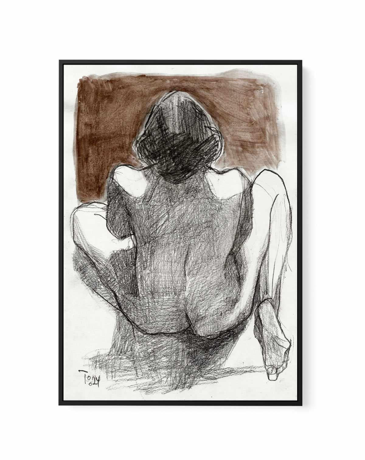 Seated Woman by Tore Bahnson | Framed Canvas Art Print from Olive et Oriel where you can shop wallpaper and artworks online