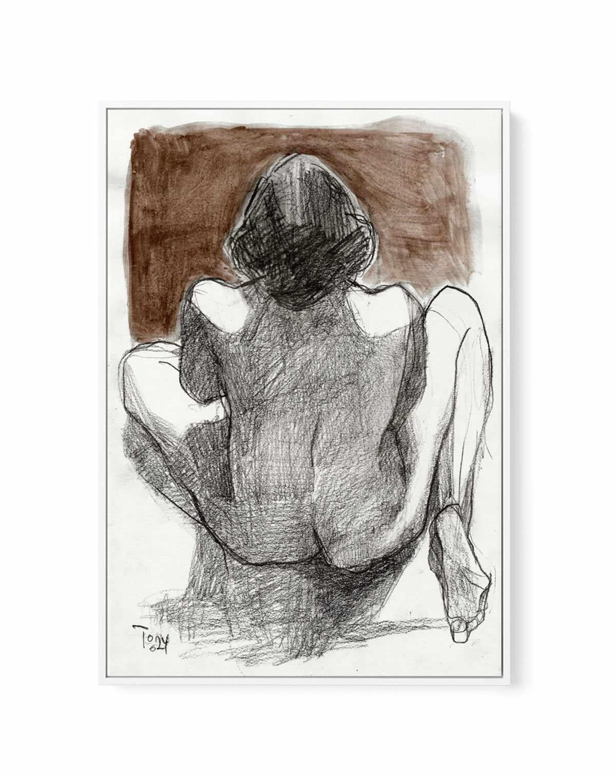 Seated Woman by Tore Bahnson | Framed Canvas Art Print from Olive et Oriel where you can shop wallpaper and artworks online