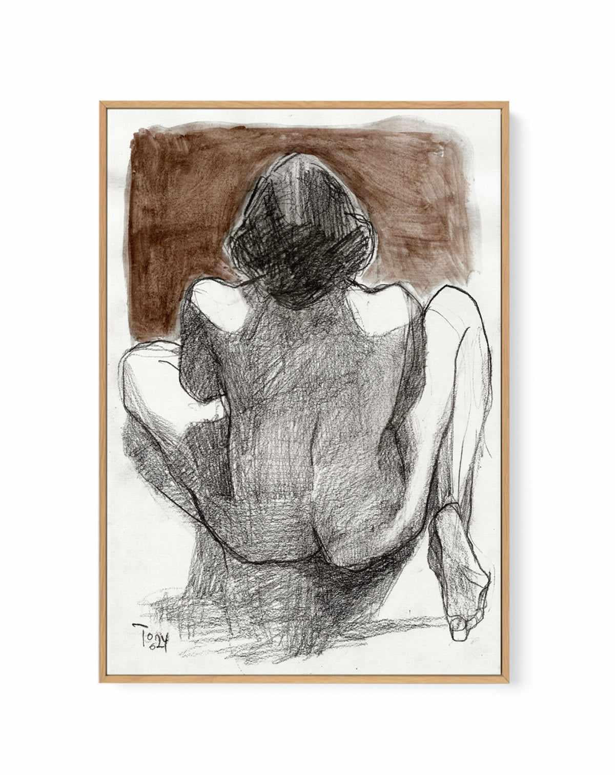 Seated Woman by Tore Bahnson | Framed Canvas Art Print from Olive et Oriel where you can shop wallpaper and artworks online