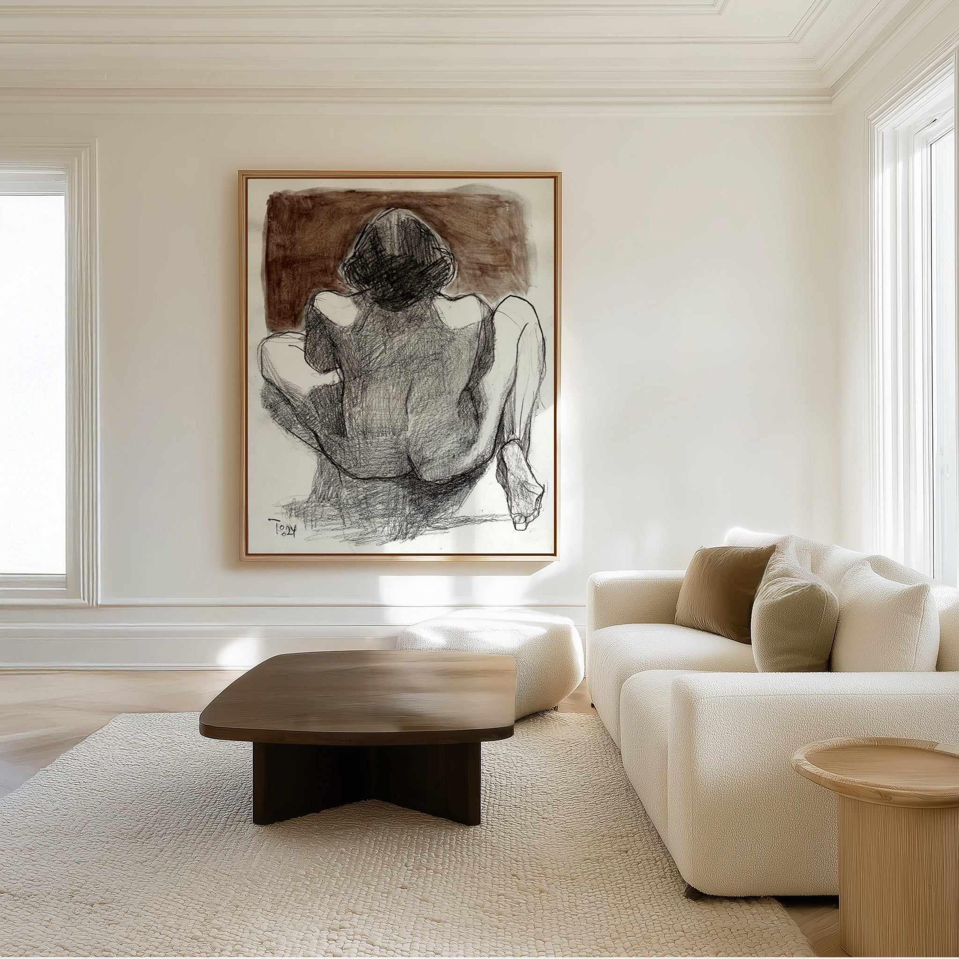 Seated Woman by Tore Bahnson | Framed Canvas Art Print from Olive et Oriel where you can shop wallpaper and artworks online