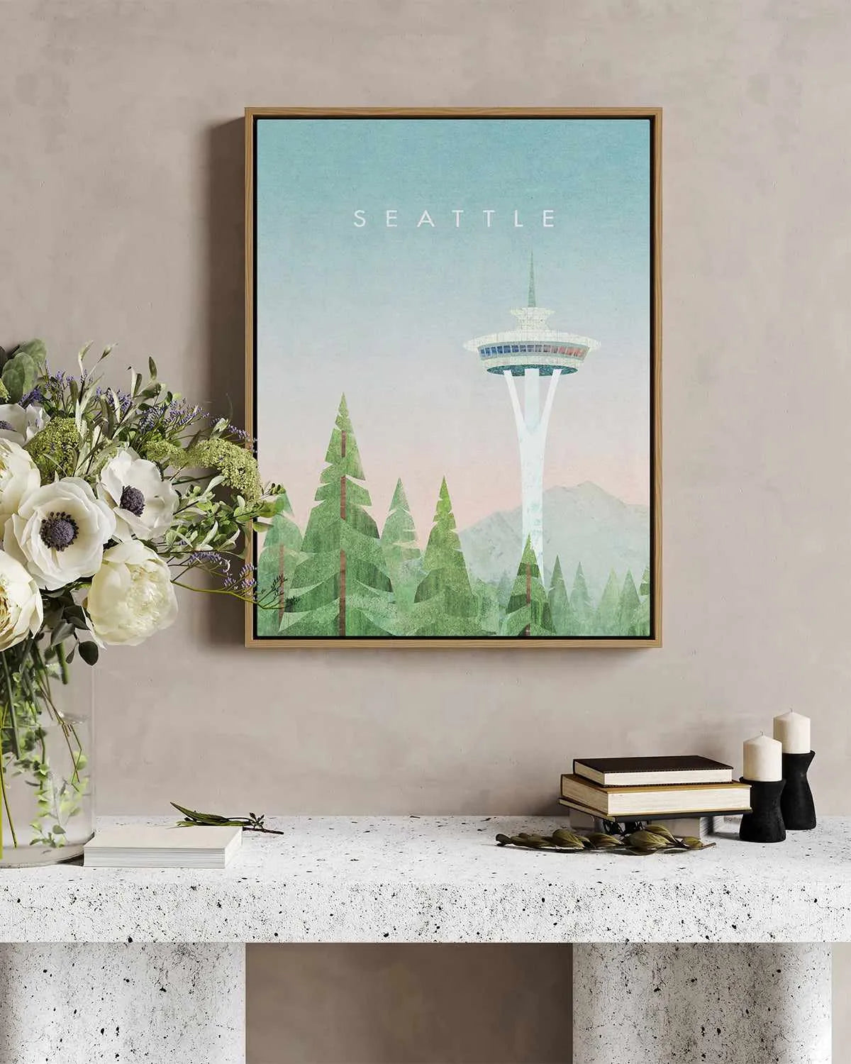 Seattle by Henry Rivers | Framed Canvas Art Print from Olive et Oriel where you can shop wallpaper and artworks online