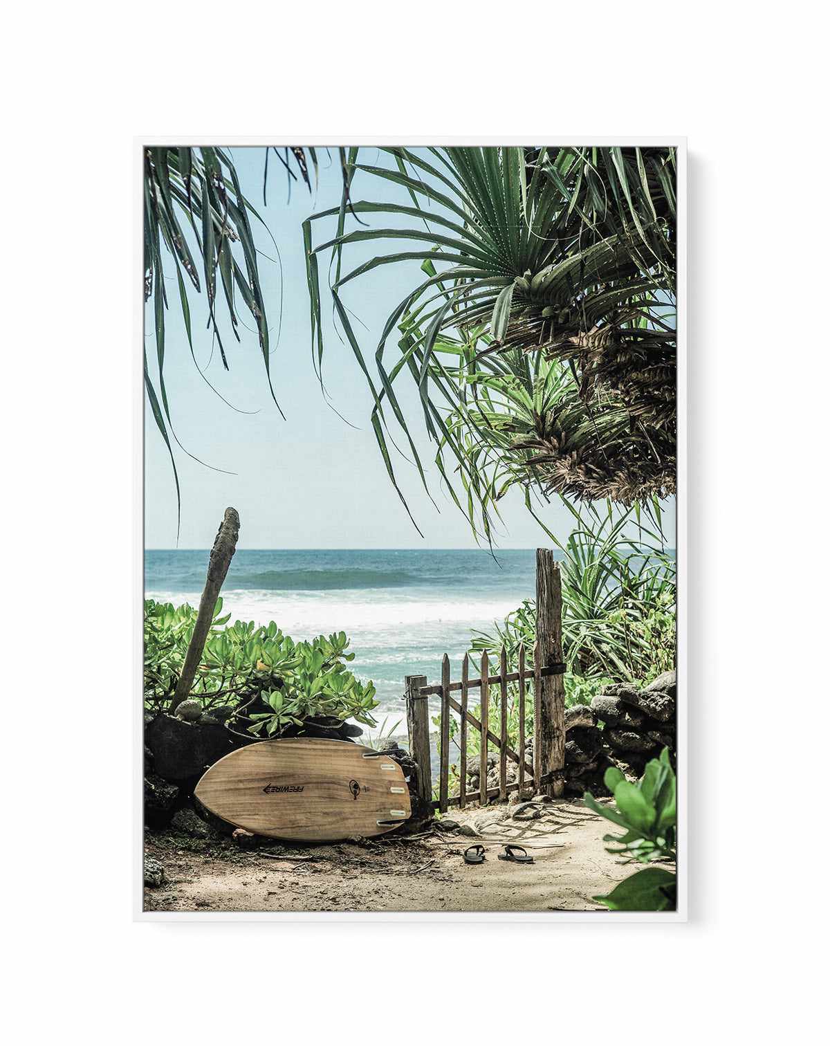 Secret Beach By Clint | Framed Canvas Art Print