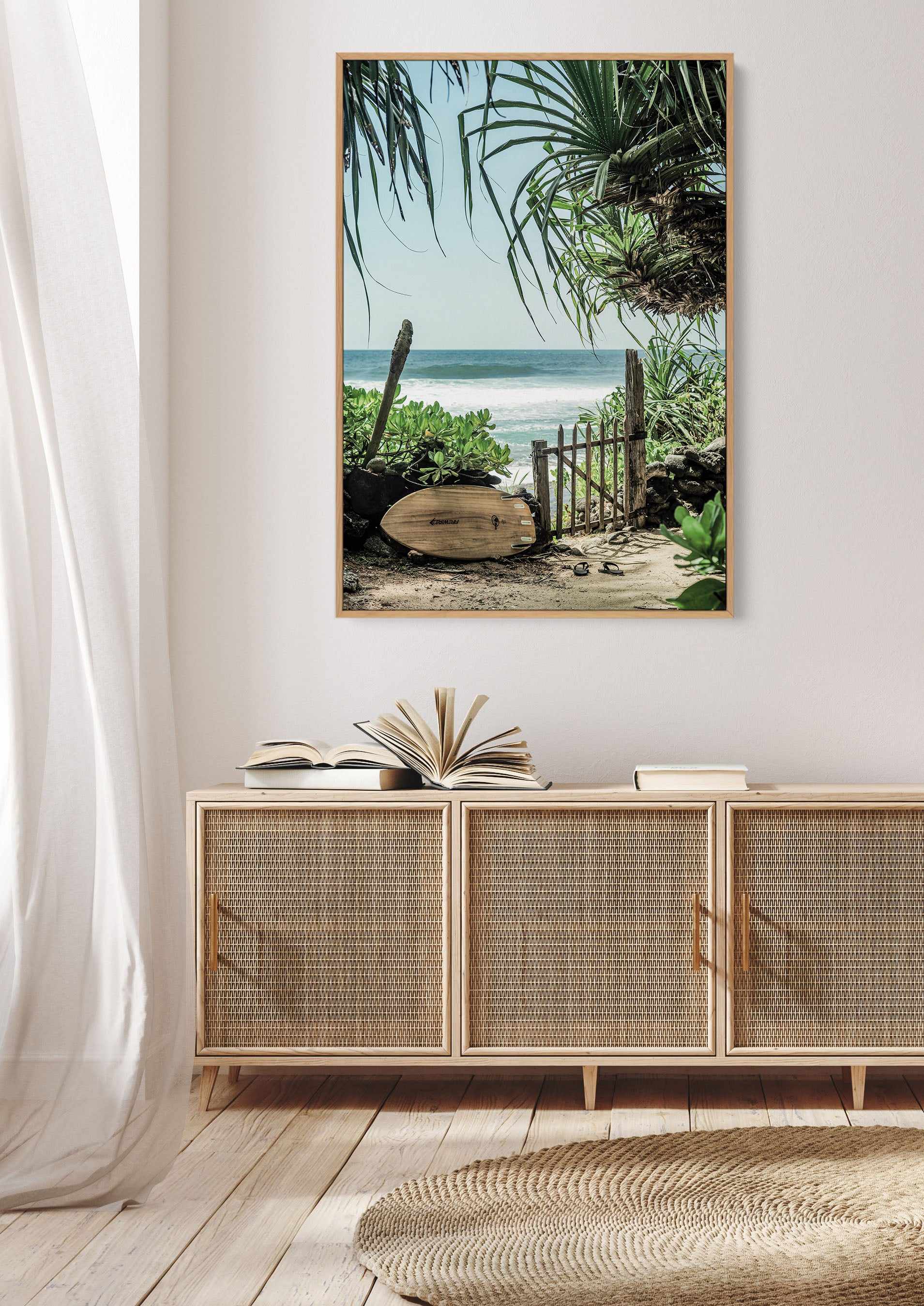 Secret Beach By Clint | Framed Canvas Art Print