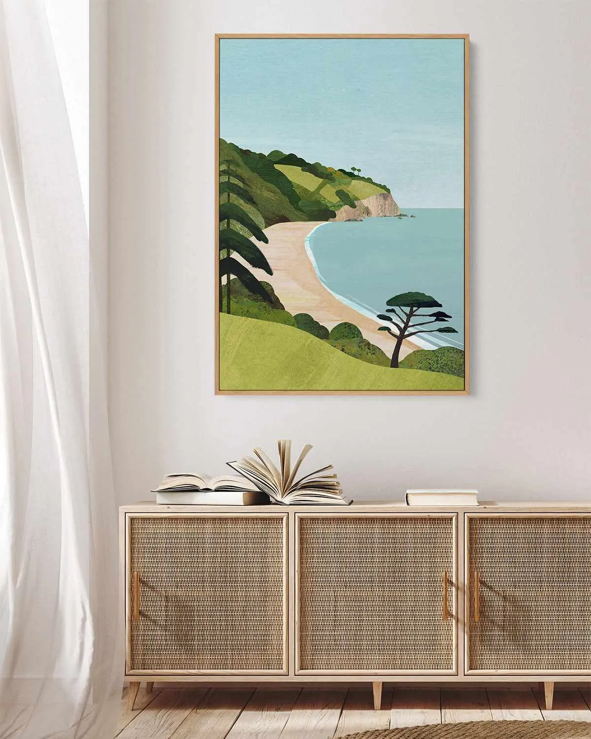 Secret Beach by Henry Rivers | Framed Canvas Art Print from Olive et Oriel where you can shop wallpaper and artworks online