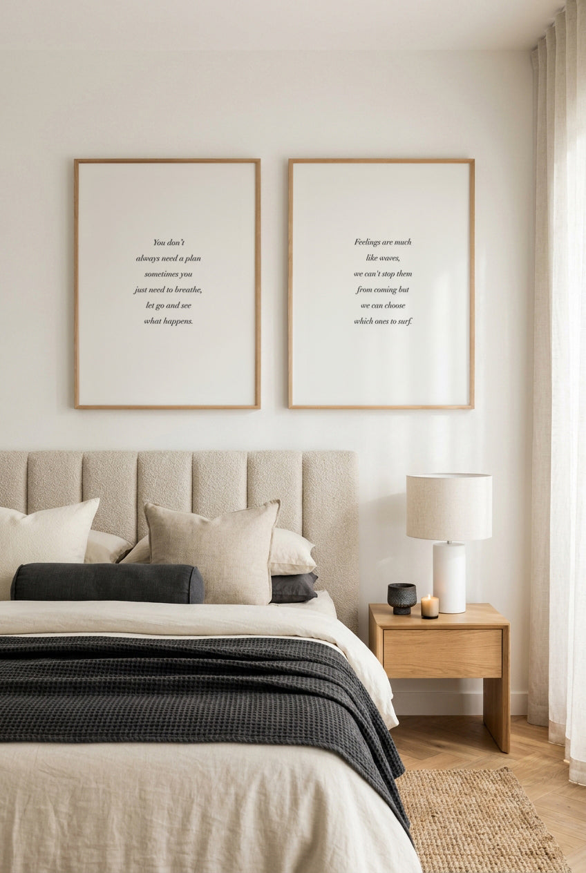 See What Happens & Feelings Are Like Waves Art Print Set of 2 | Matching Wall Art
