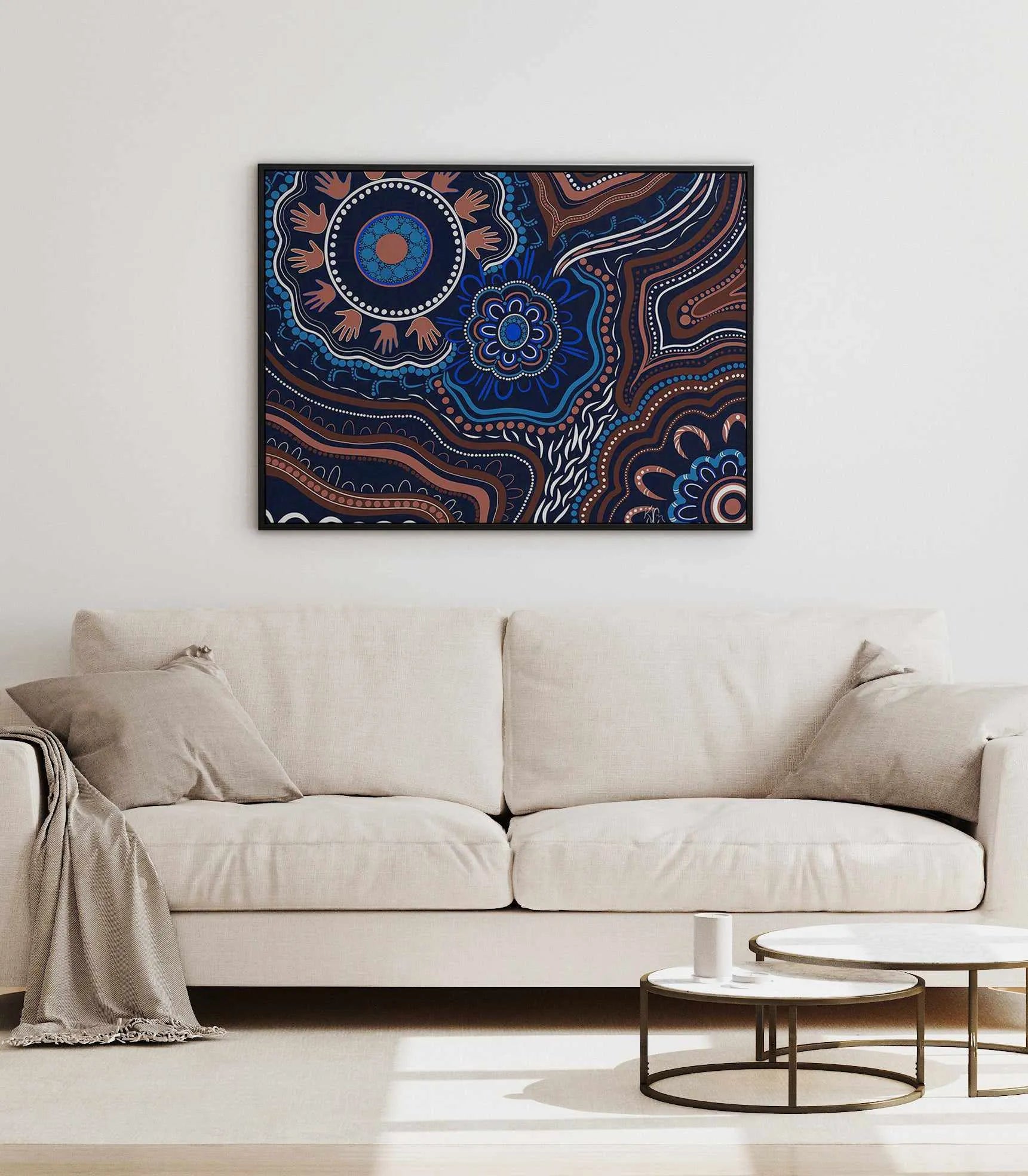 Seeing You Knowing Us by Kiz Costelloe | Framed Canvas Art Print from Olive et Oriel where you can shop wallpaper and artworks online