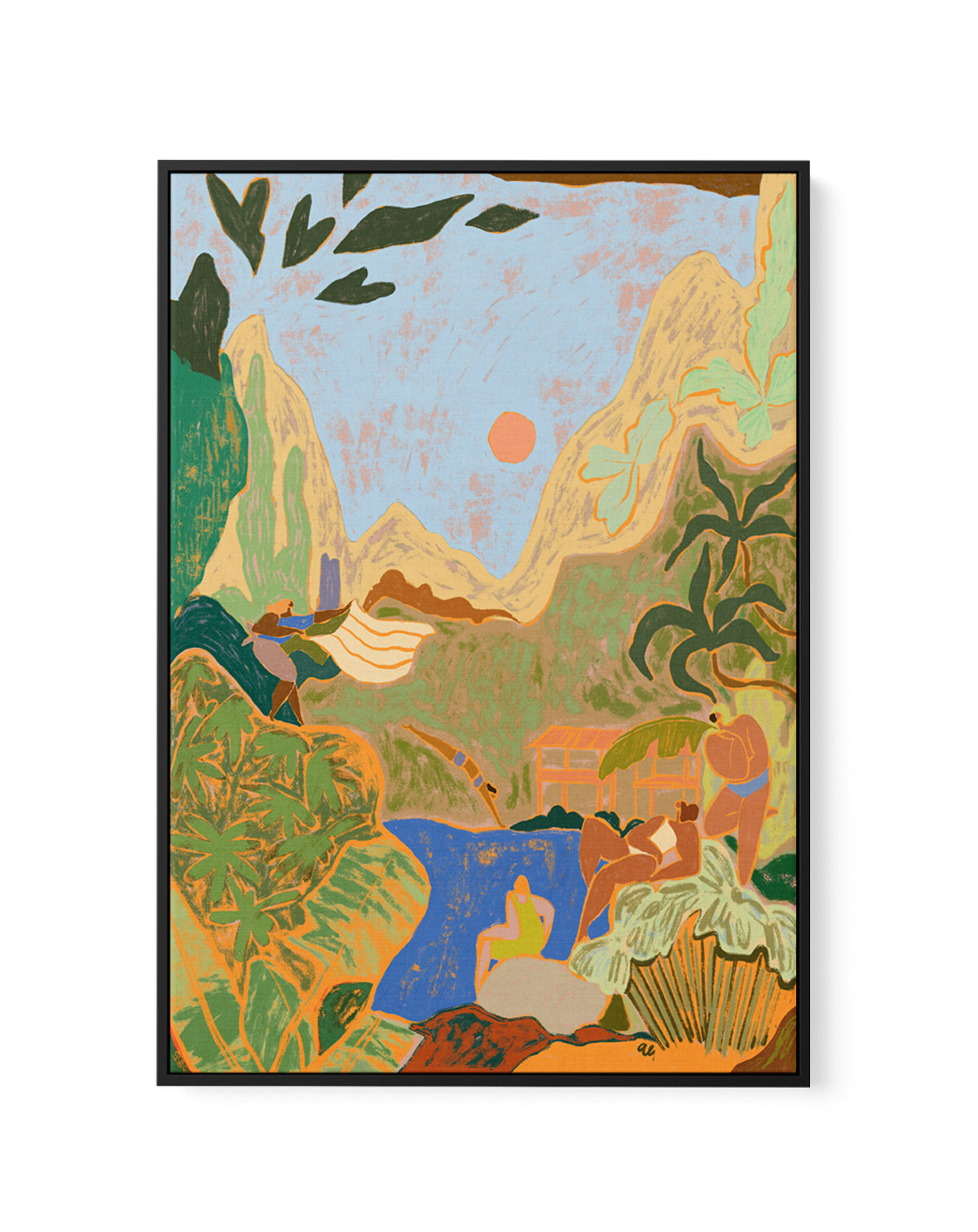 Seeking Joy by Arty Guava | Framed Canvas Art Print