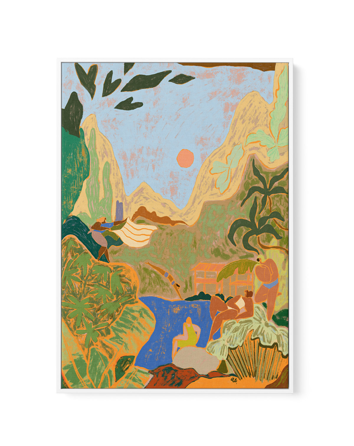Seeking Joy by Arty Guava | Framed Canvas Art Print
