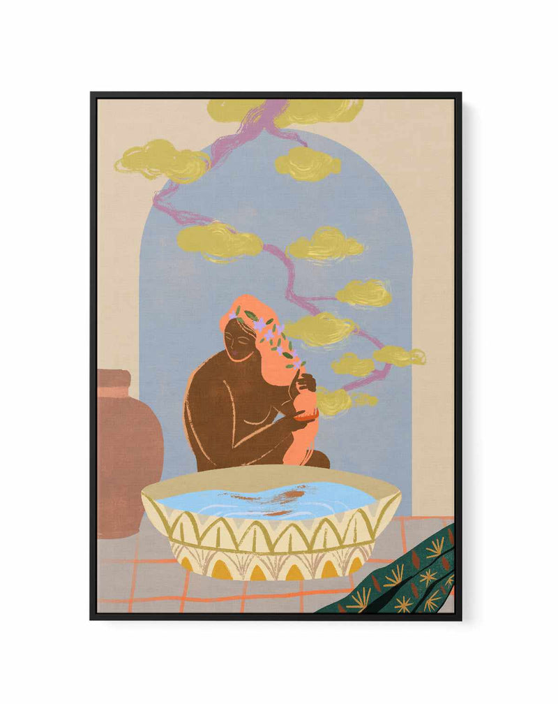 Self Care by Arty Guava | Framed Canvas Art Print