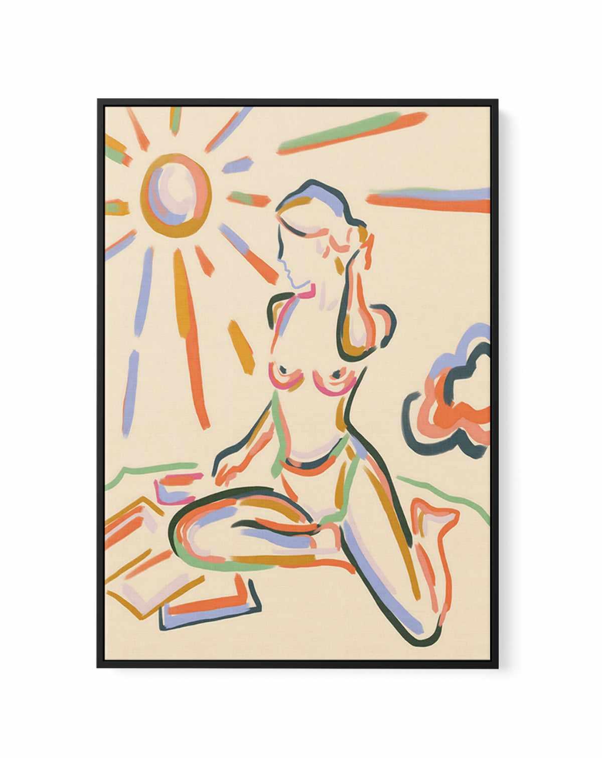 Self Love Summer by Uma Gokhale | Framed Canvas Art Print from Olive et Oriel where you can shop wallpaper and artworks online