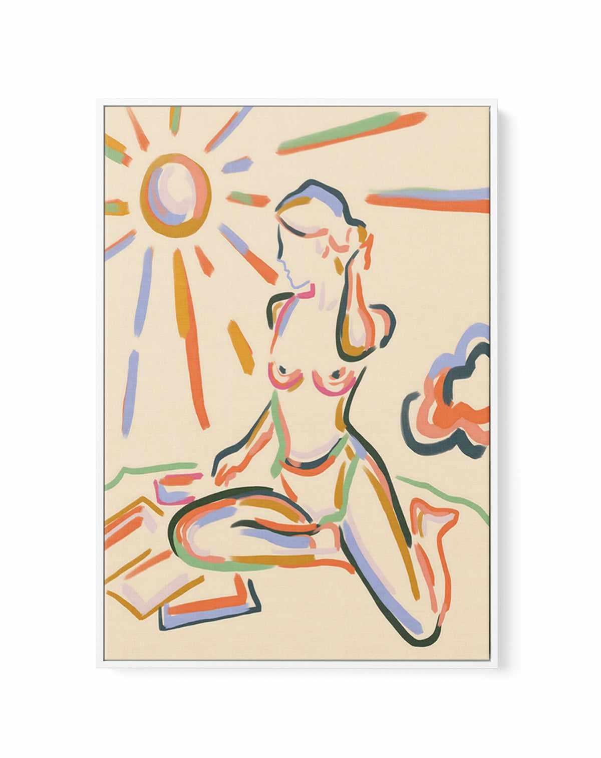 Self Love Summer by Uma Gokhale | Framed Canvas Art Print from Olive et Oriel where you can shop wallpaper and artworks online