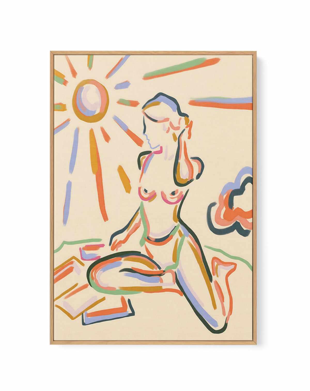 Self Love Summer by Uma Gokhale | Framed Canvas Art Print from Olive et Oriel where you can shop wallpaper and artworks online