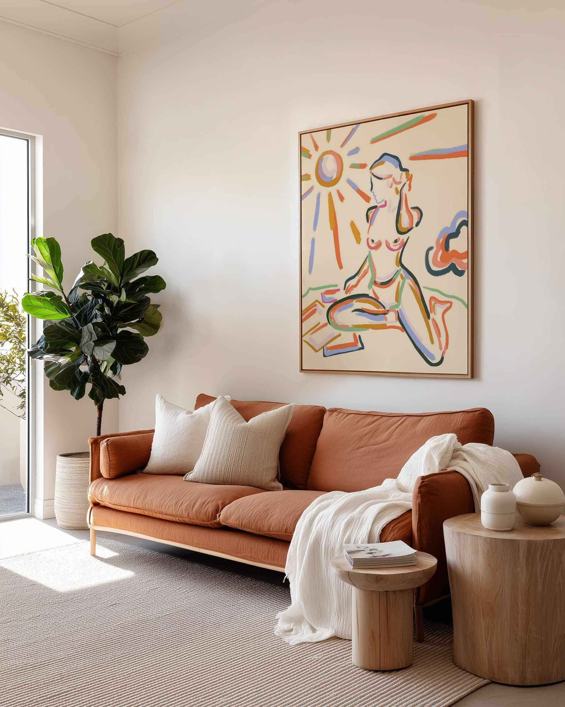 Self Love Summer by Uma Gokhale | Framed Canvas Art Print from Olive et Oriel where you can shop wallpaper and artworks online