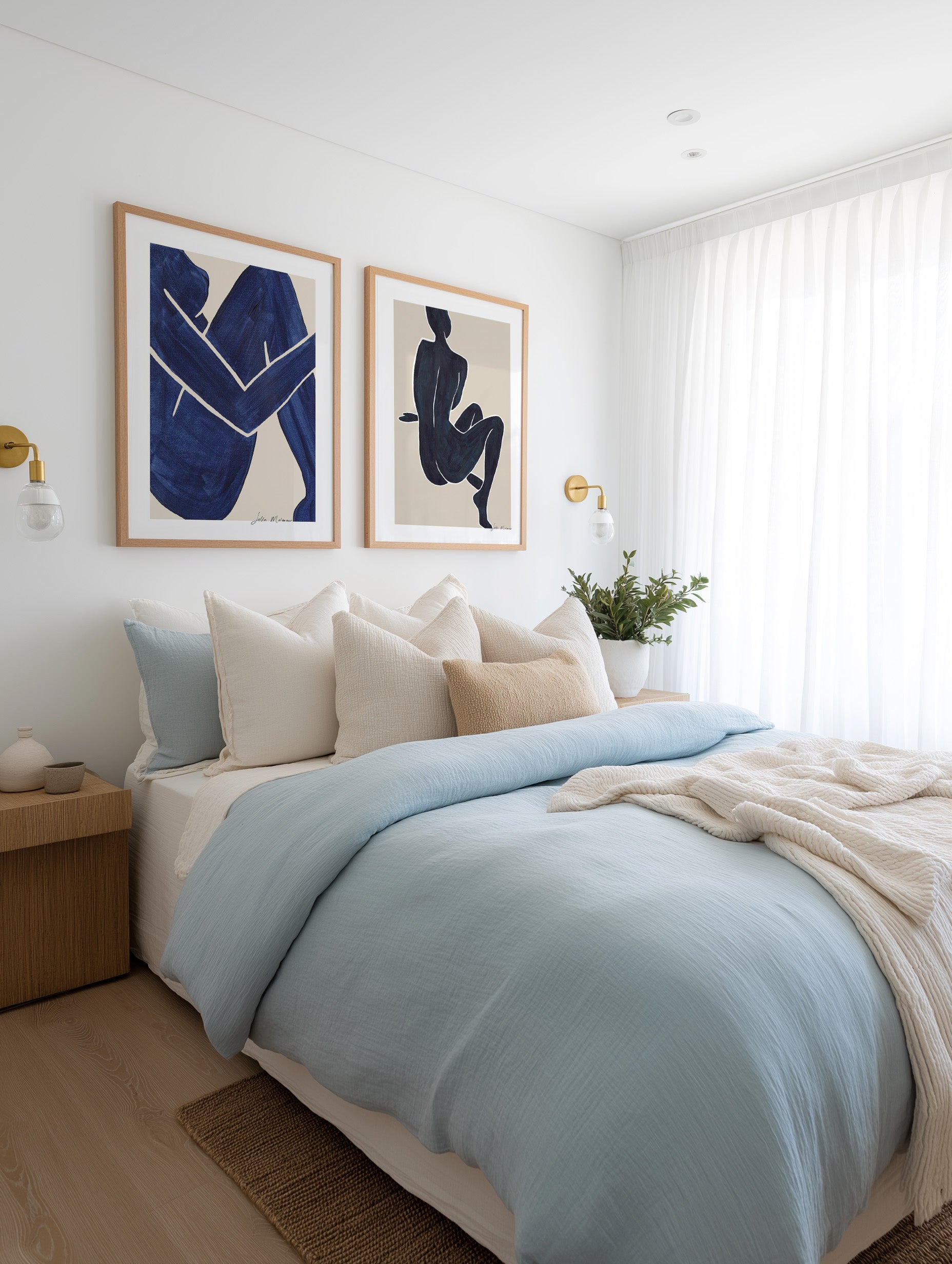 Embrace In Blue by Sella Molenaar | Art Print from Olive et Oriel where you can shop wallpaper and artworks online