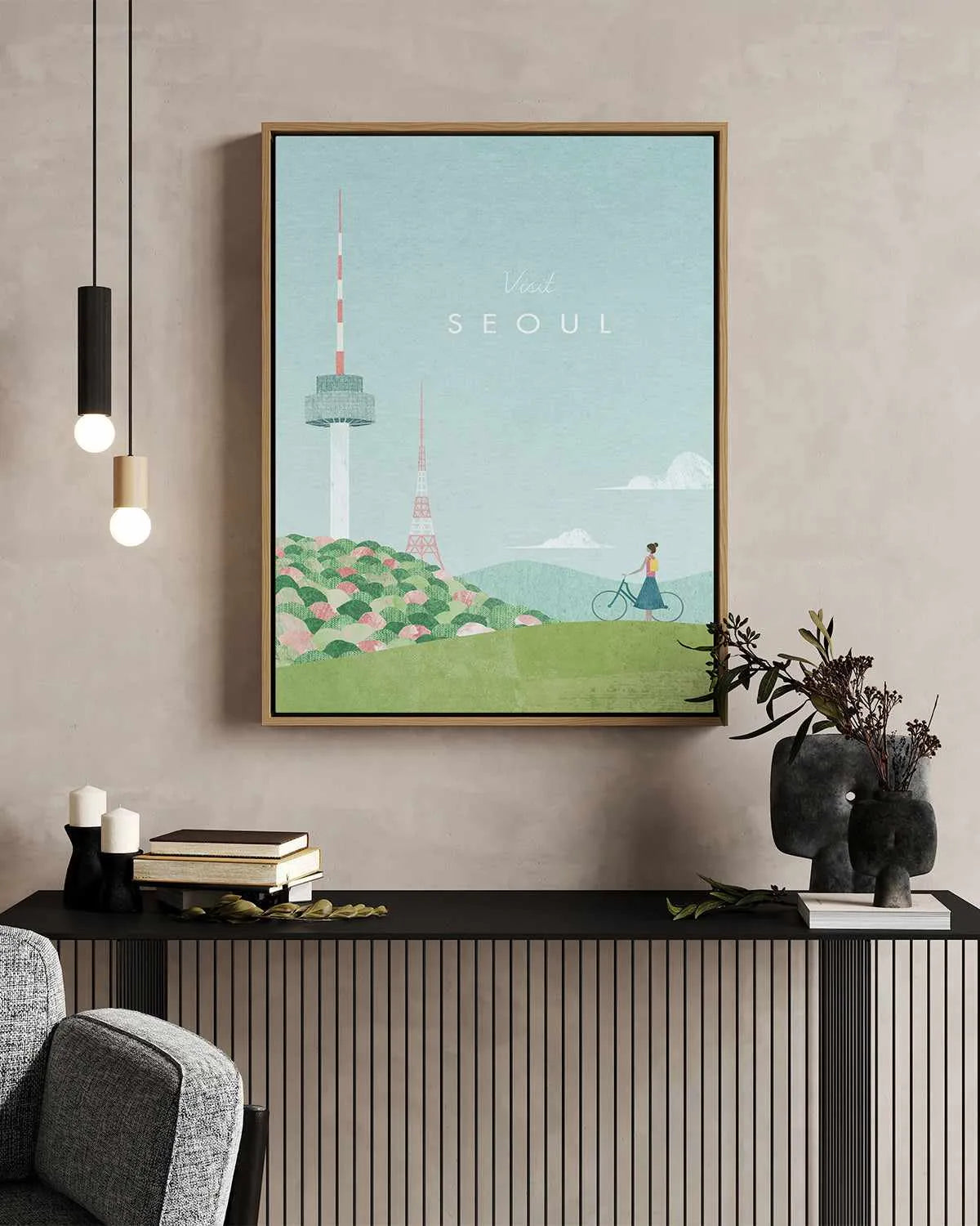 Seoul by Henry Rivers | Framed Canvas Art Print from Olive et Oriel where you can shop wallpaper and artworks online