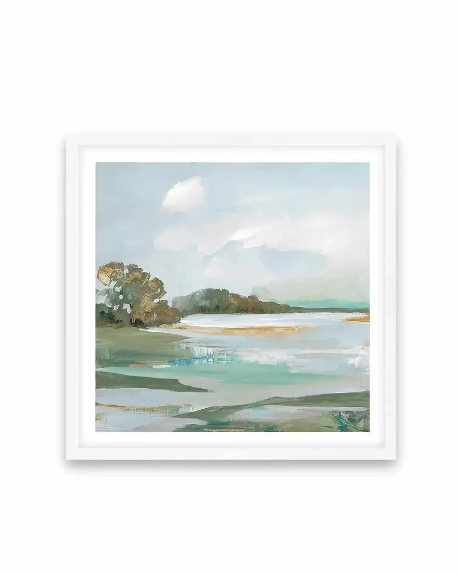 Serene Blue I Art Print-PRINT-Order sage mint green framed abstract painting wall art prints online with Olive et Oriel Australia