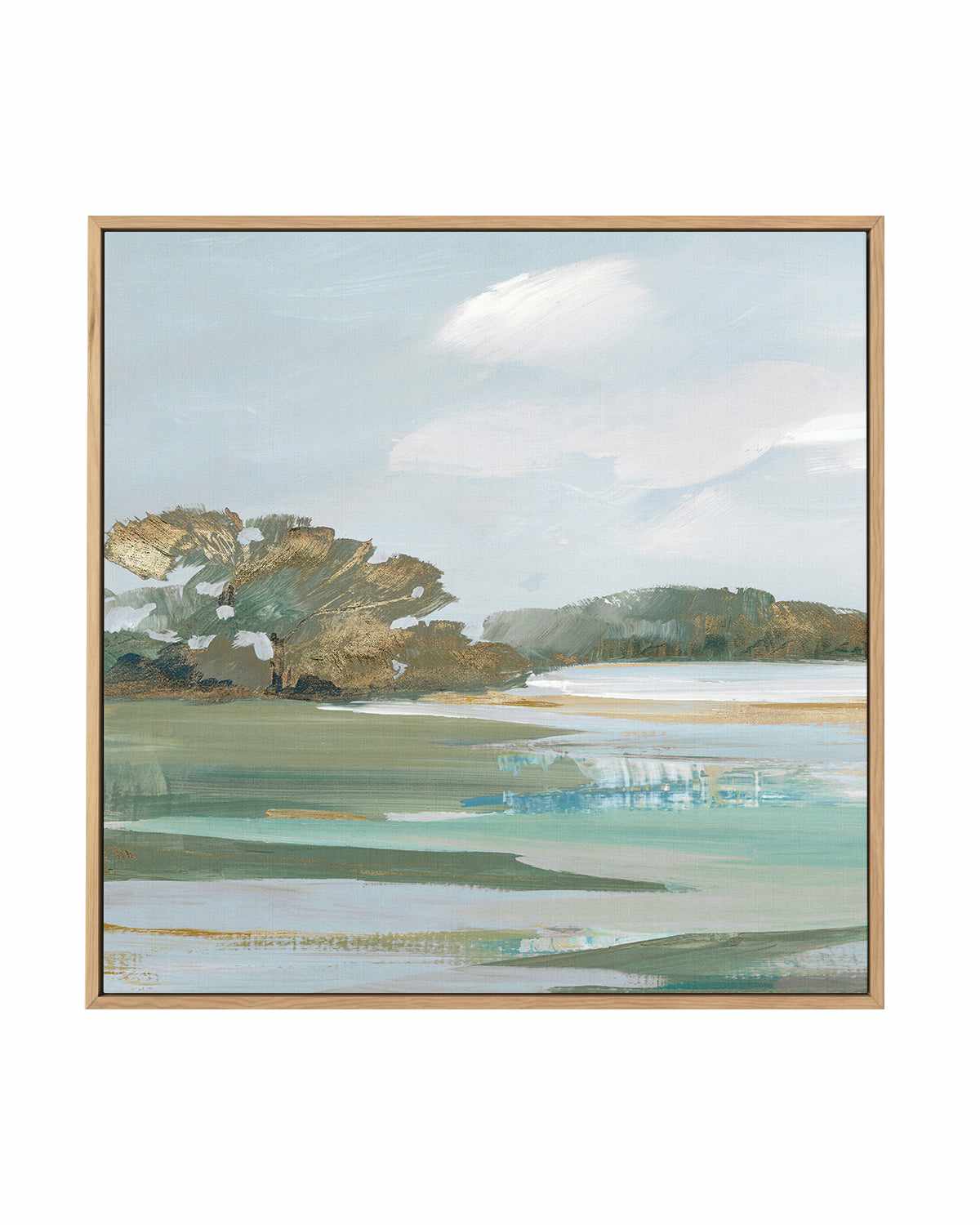 Serene Blue I Left SQ | Framed Canvas Art Print