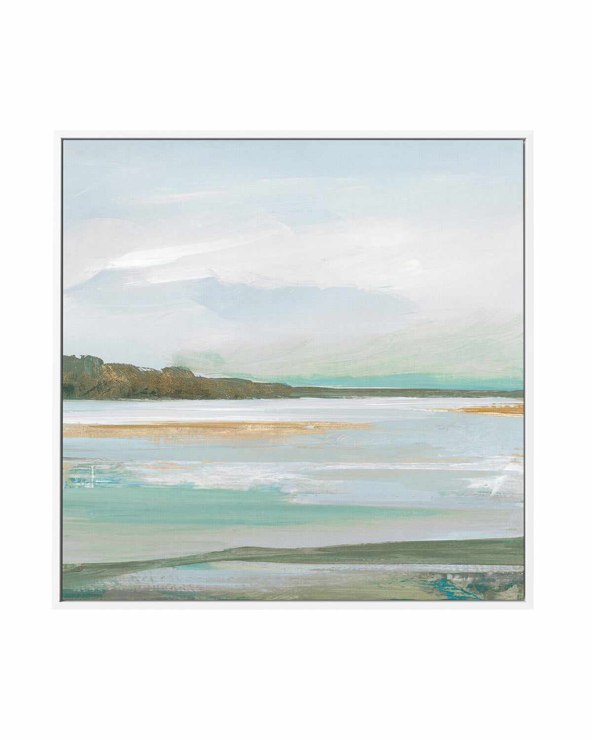 Serene Blue I Right SQ | Framed Canvas Art Print