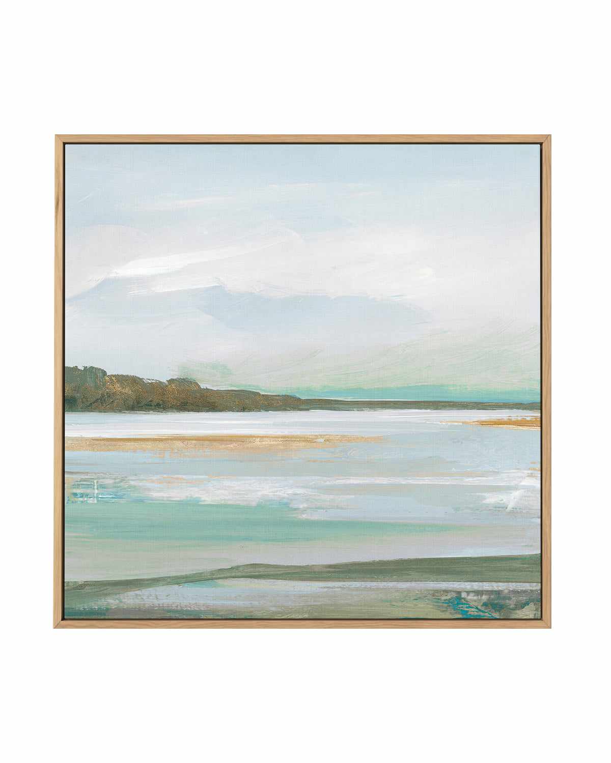 Serene Blue I Right SQ | Framed Canvas Art Print