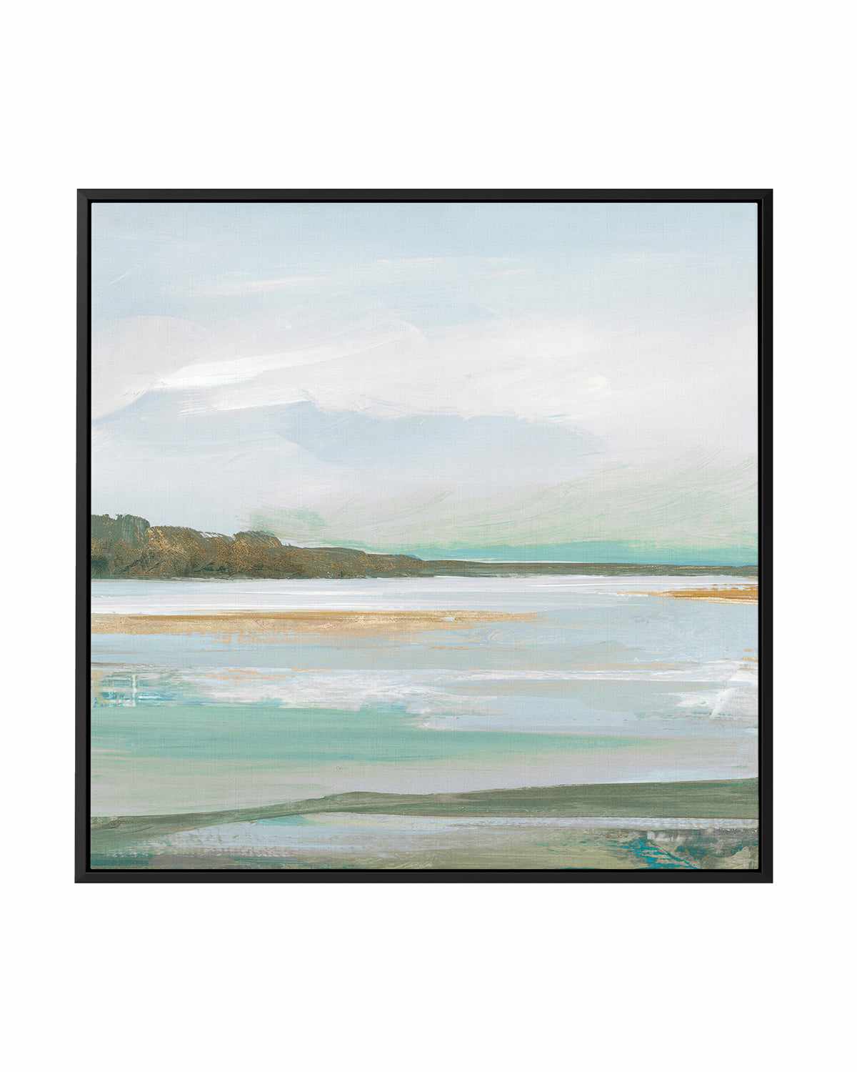 Serene Blue I Right SQ | Framed Canvas Art Print