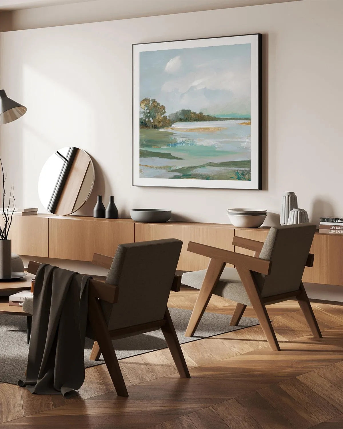 Serene Blue I Art Print from Olive et Oriel where you can shop wallpaper and artworks online