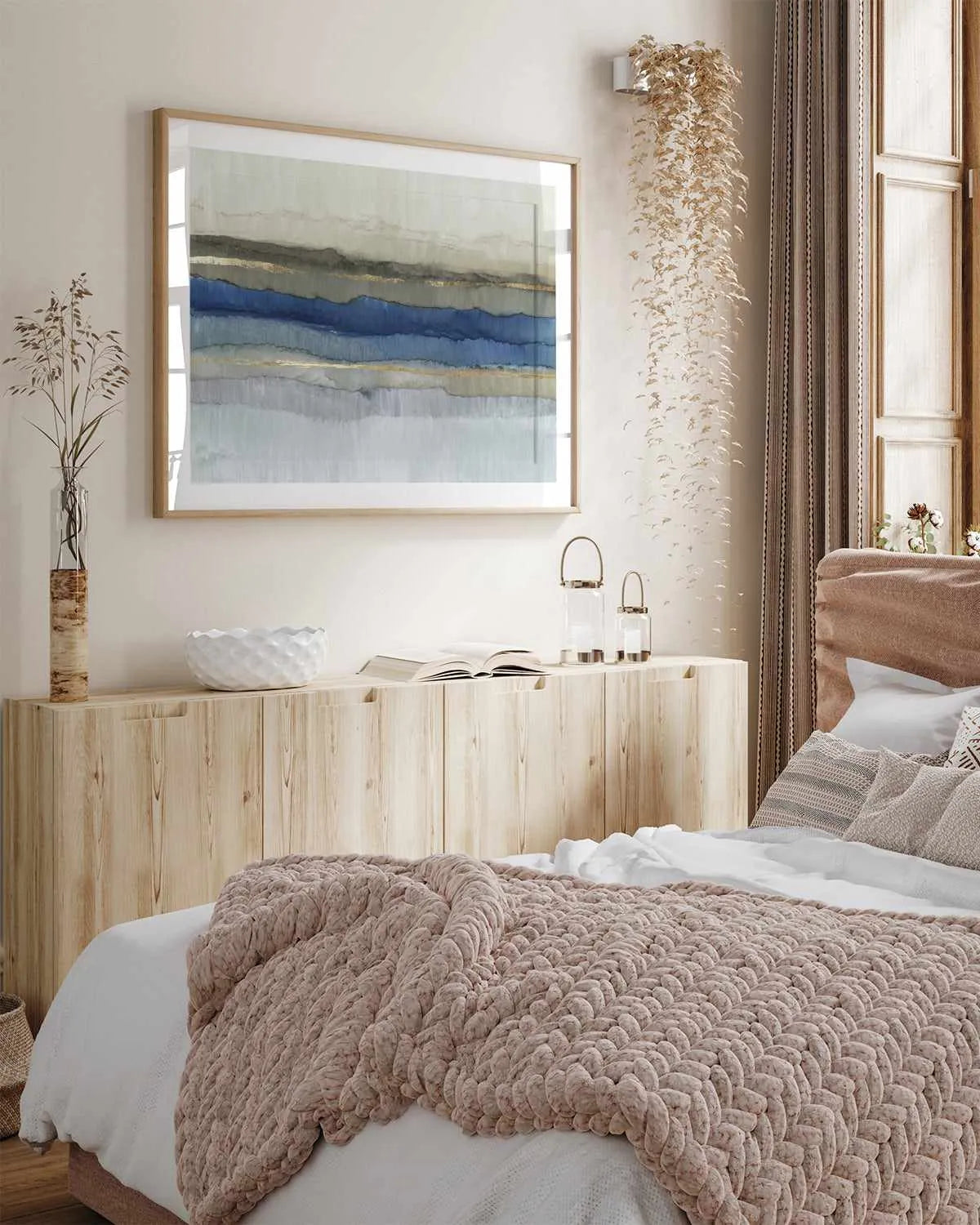 Serene Blue Layers Art Print from Olive et Oriel where you can shop wallpaper and artworks online