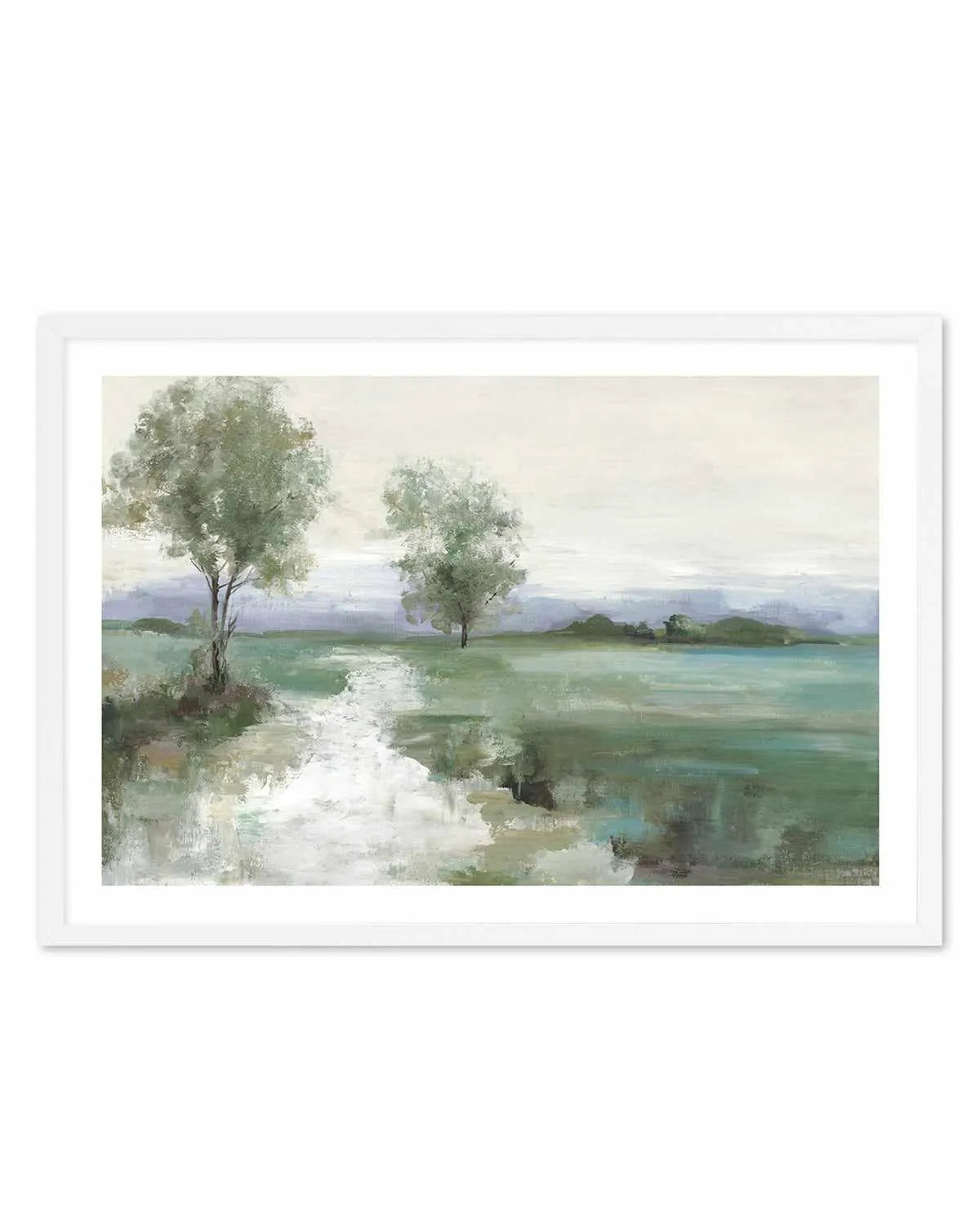 Serene Green Path Art Print from Olive et Oriel where you can shop wallpaper and artworks online