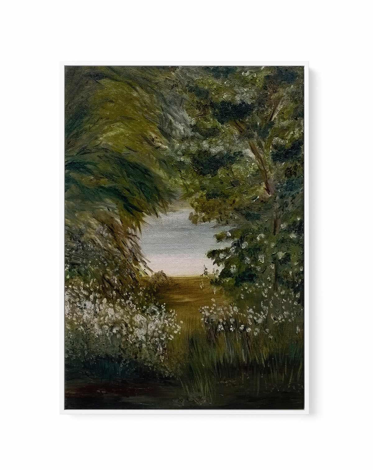 Serene Path to Lake by Emily Tingey | Framed Canvas Art Print