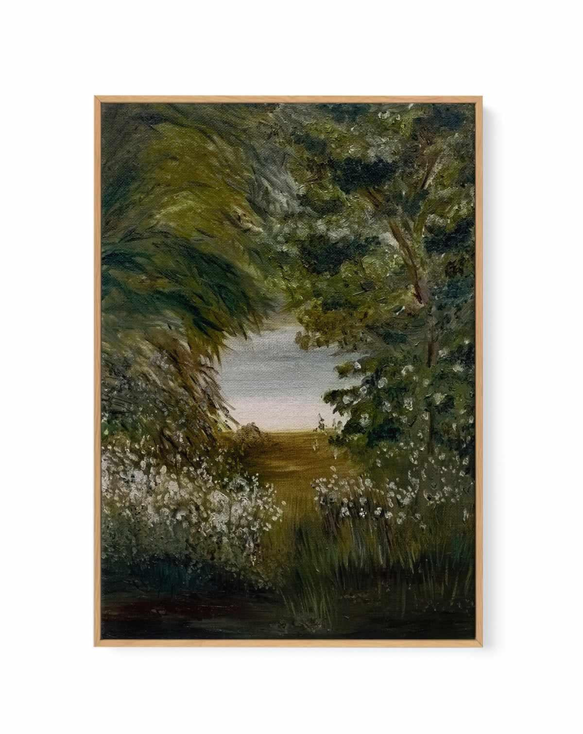 Serene Path to Lake by Emily Tingey | Framed Canvas Art Print
