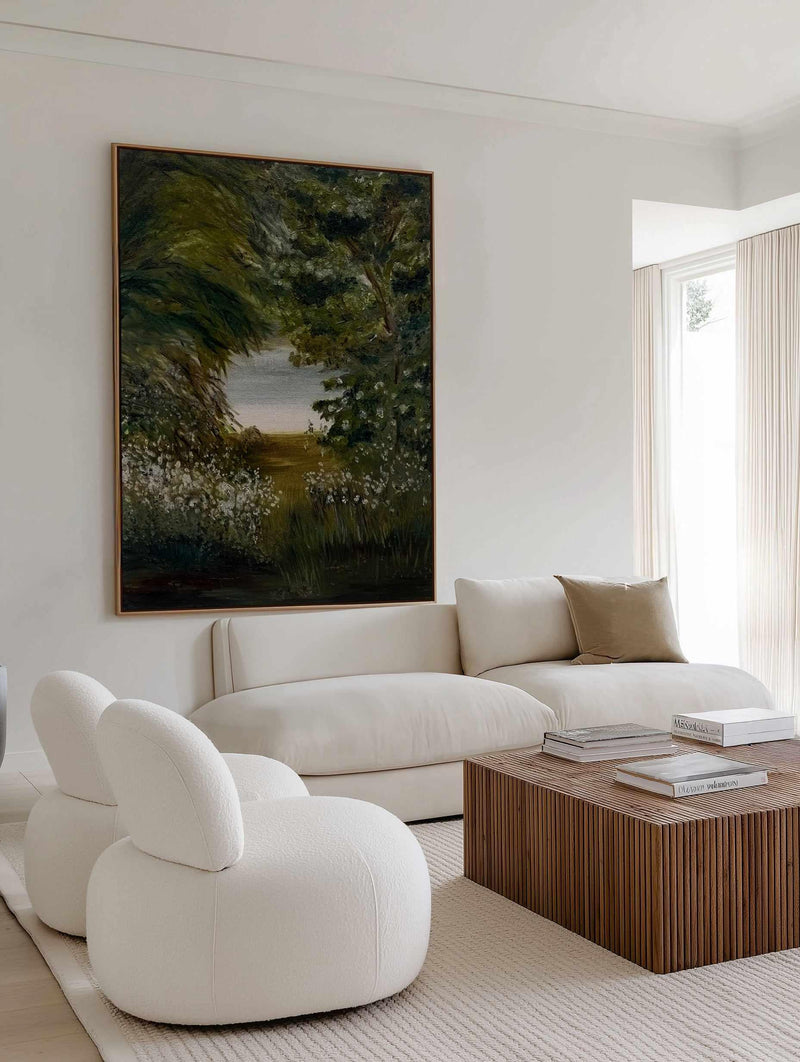 Serene Path to Lake by Emily Tingey | Framed Canvas Art Print