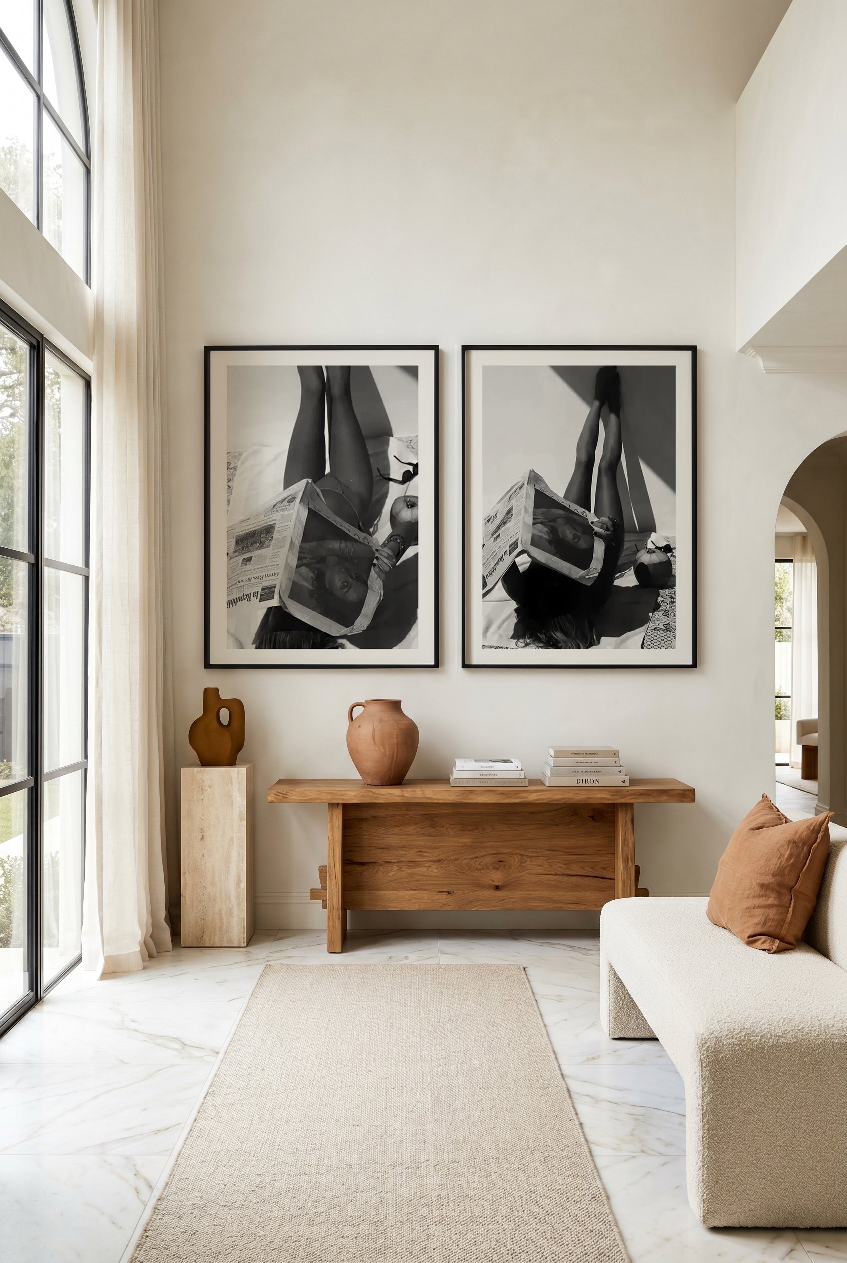 Serene & Past Times by Mario Stefanelli Art Print Set of 2 | Matching Wall Art