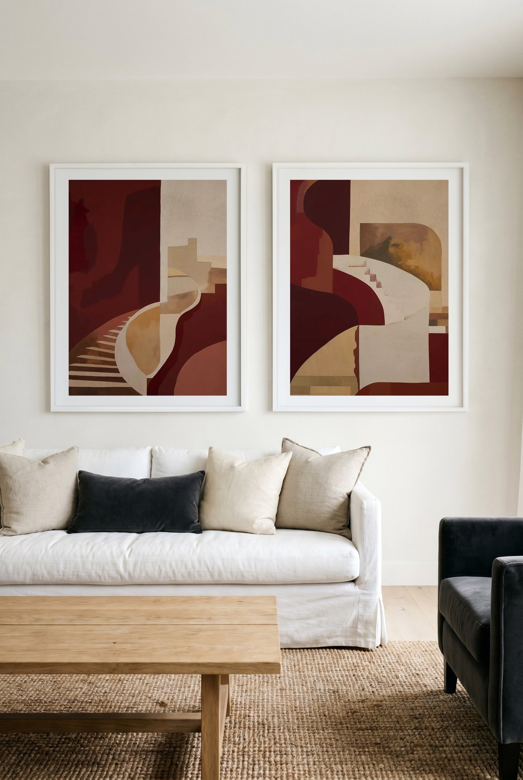 Serica I & II Art Print Set of 2 | Matching Wall Art