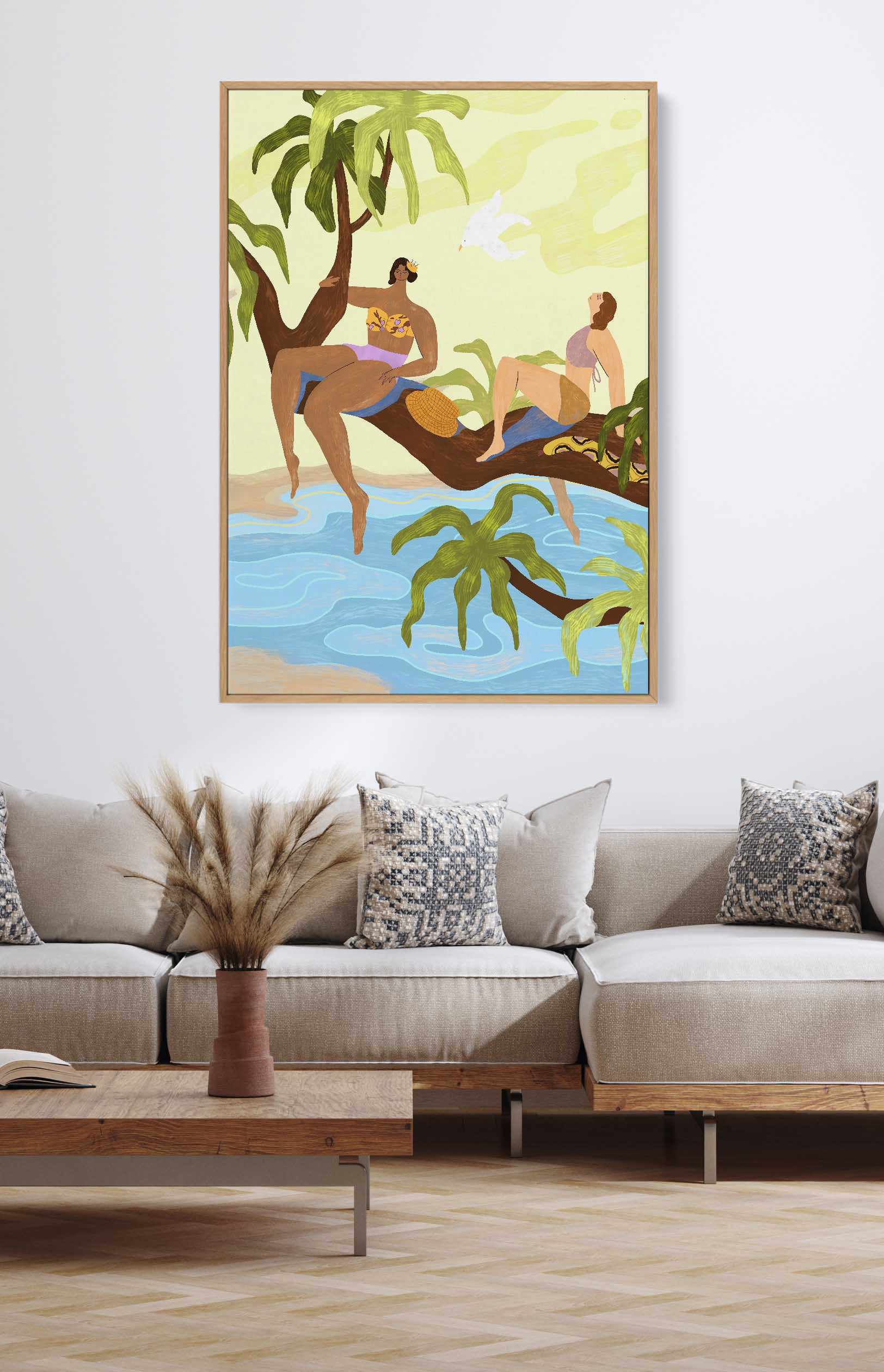 Sharing A Tree by Arty Guava | Framed Canvas Art Print