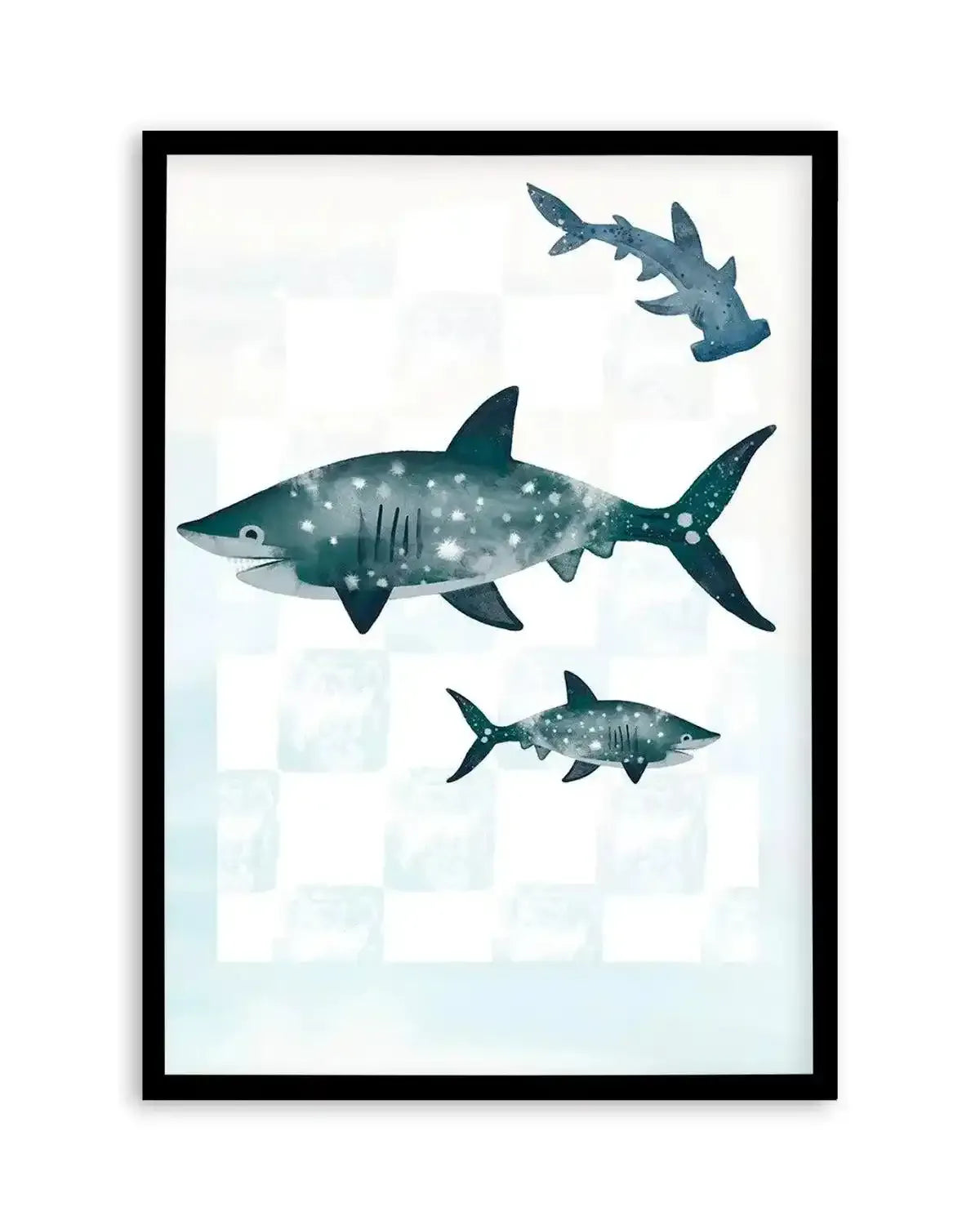 Sharks Art Print from Olive et Oriel where you can shop wallpaper and artworks online