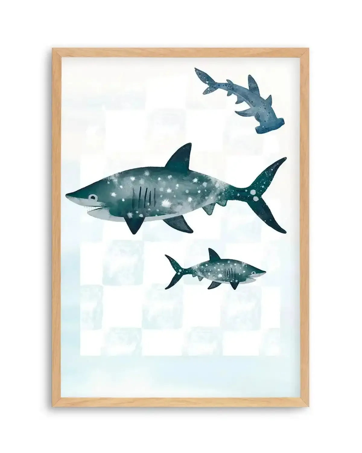 Sharks Art Print from Olive et Oriel where you can shop wallpaper and artworks online