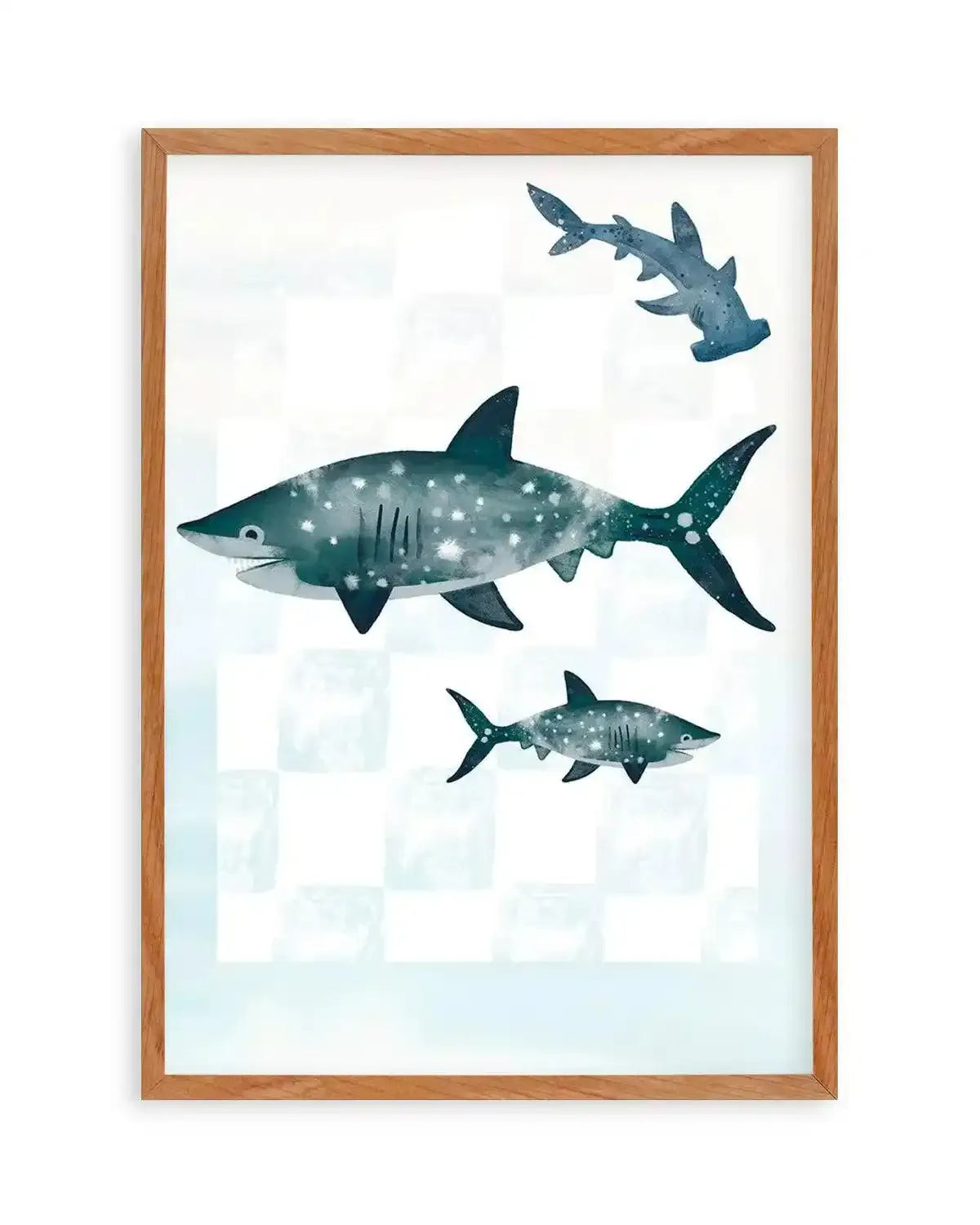 Sharks Art Print from Olive et Oriel where you can shop wallpaper and artworks online