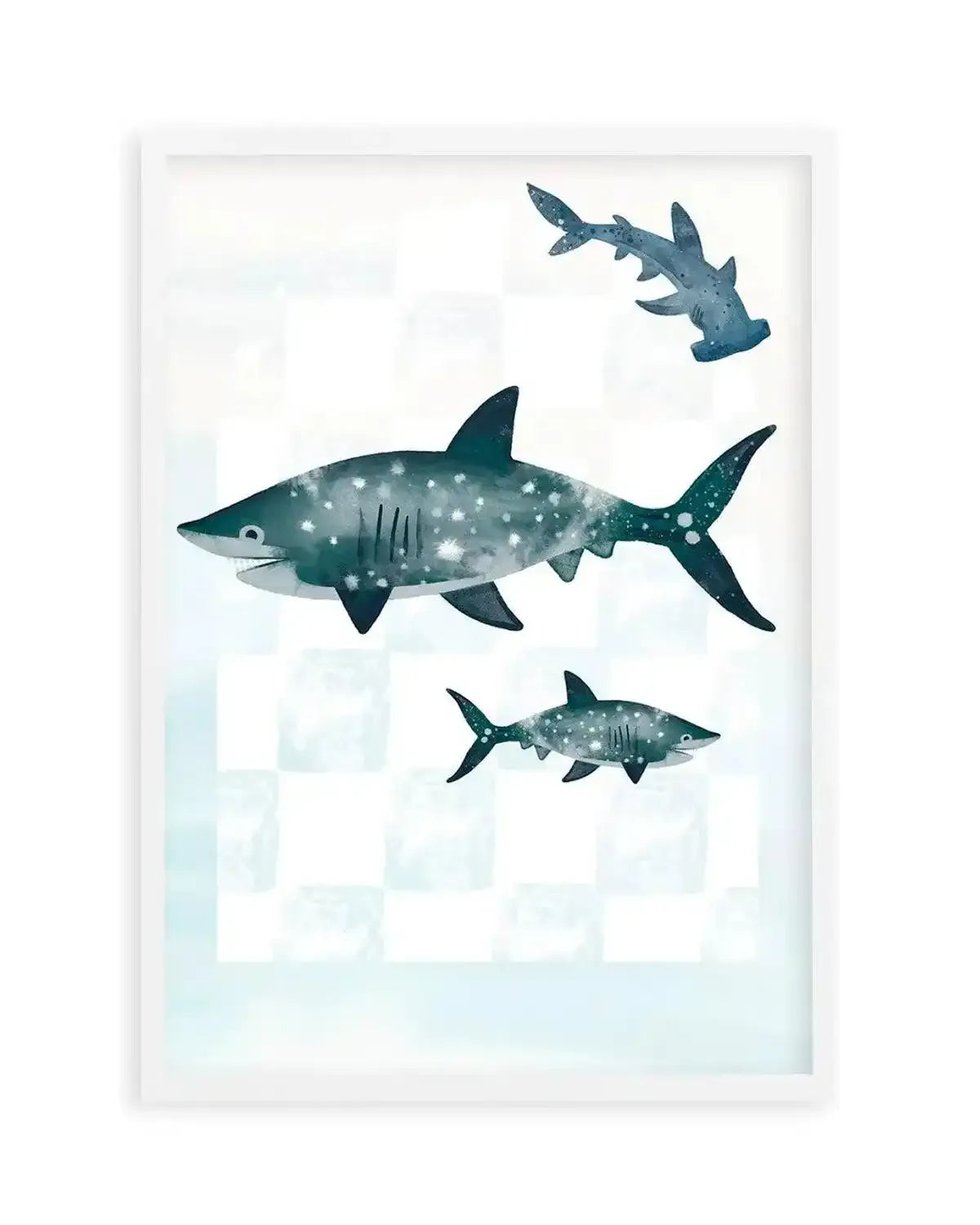 Sharks Art Print from Olive et Oriel where you can shop wallpaper and artworks online